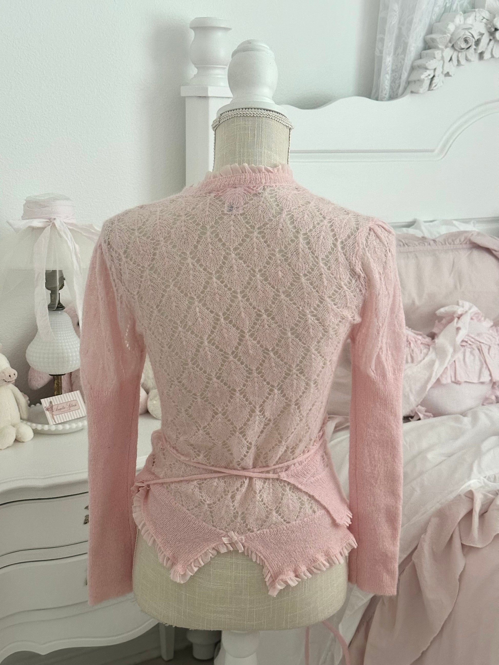 Vintage 2005 Victoria’s Secret Angels Collection Pink Sheer Cardigan Top Size: M/L