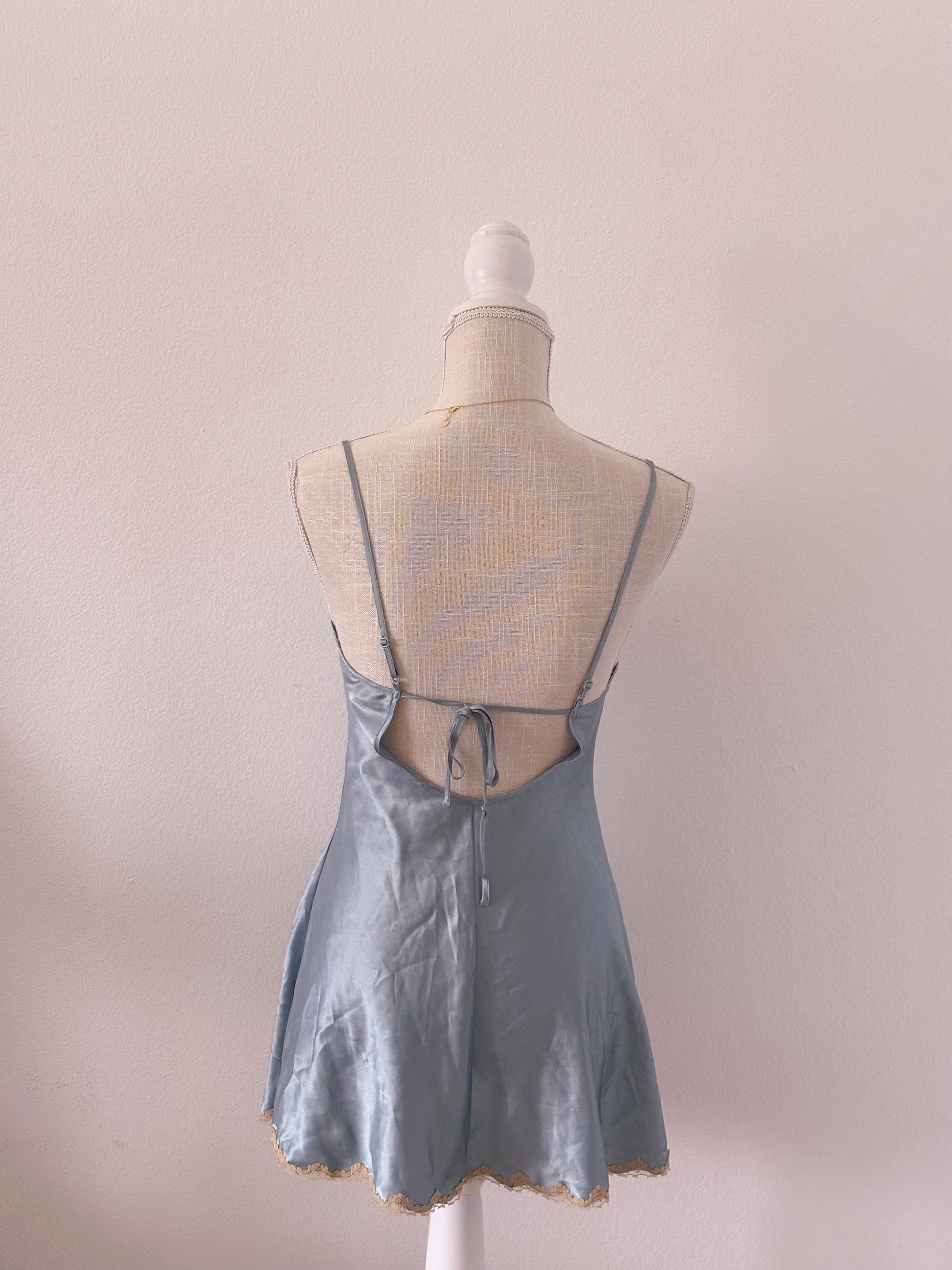 Victoria's Secret vintage blue silk slip dress as seen on Madison Beer size: XS