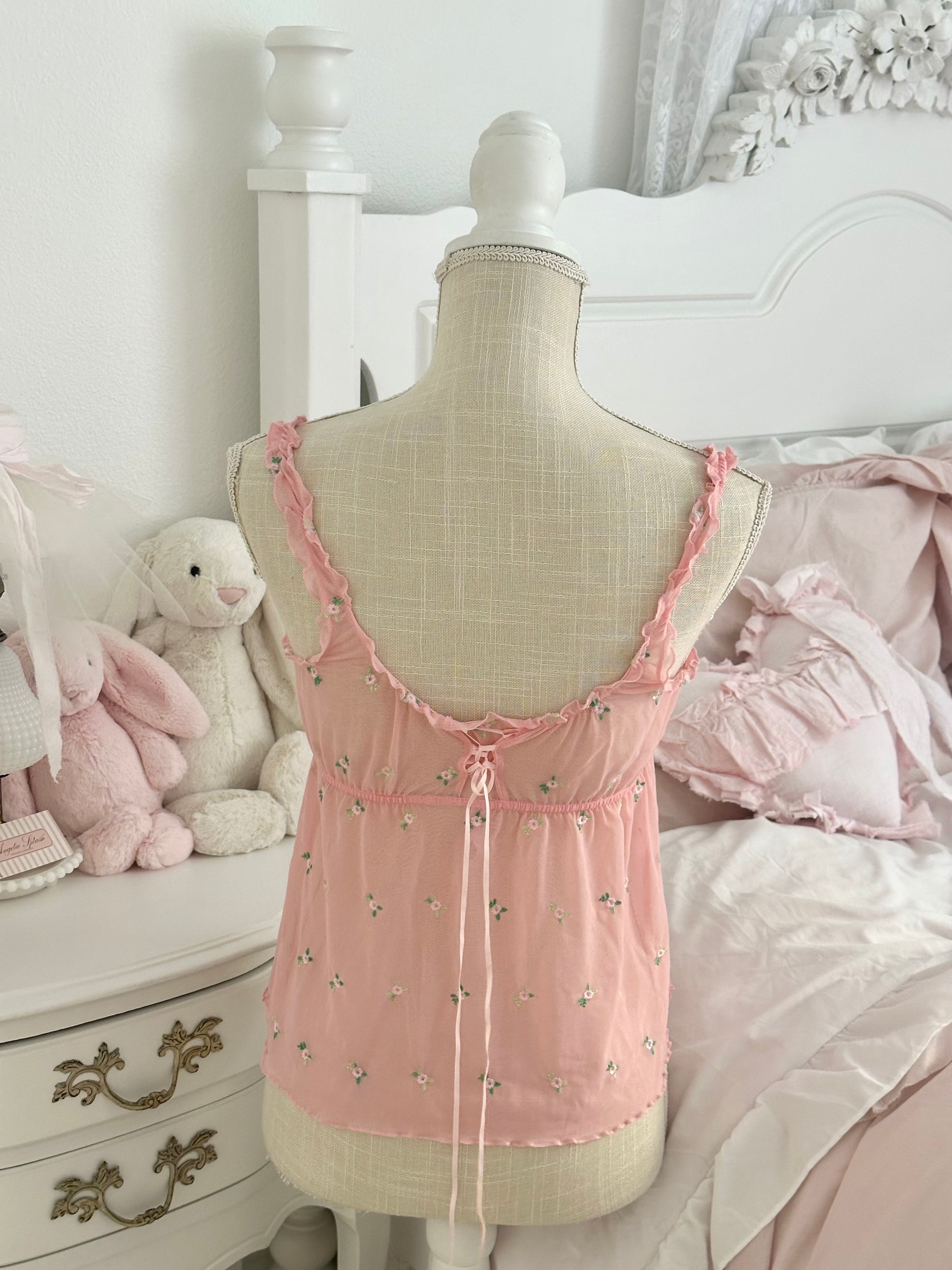 Vintage 2004 Victoria’s Secret Pink Milkmaid Cami Top Size: L