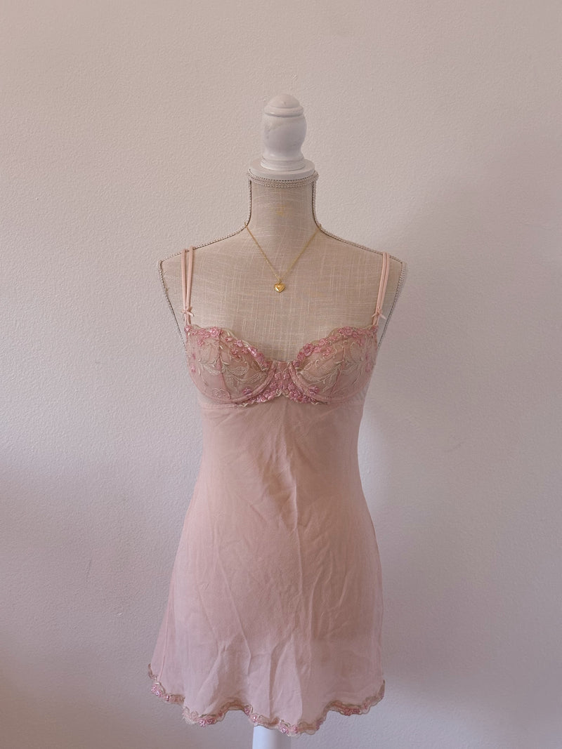 Vintage Victoria's Secret 1990s floral babydoll slip dress size: 34 B