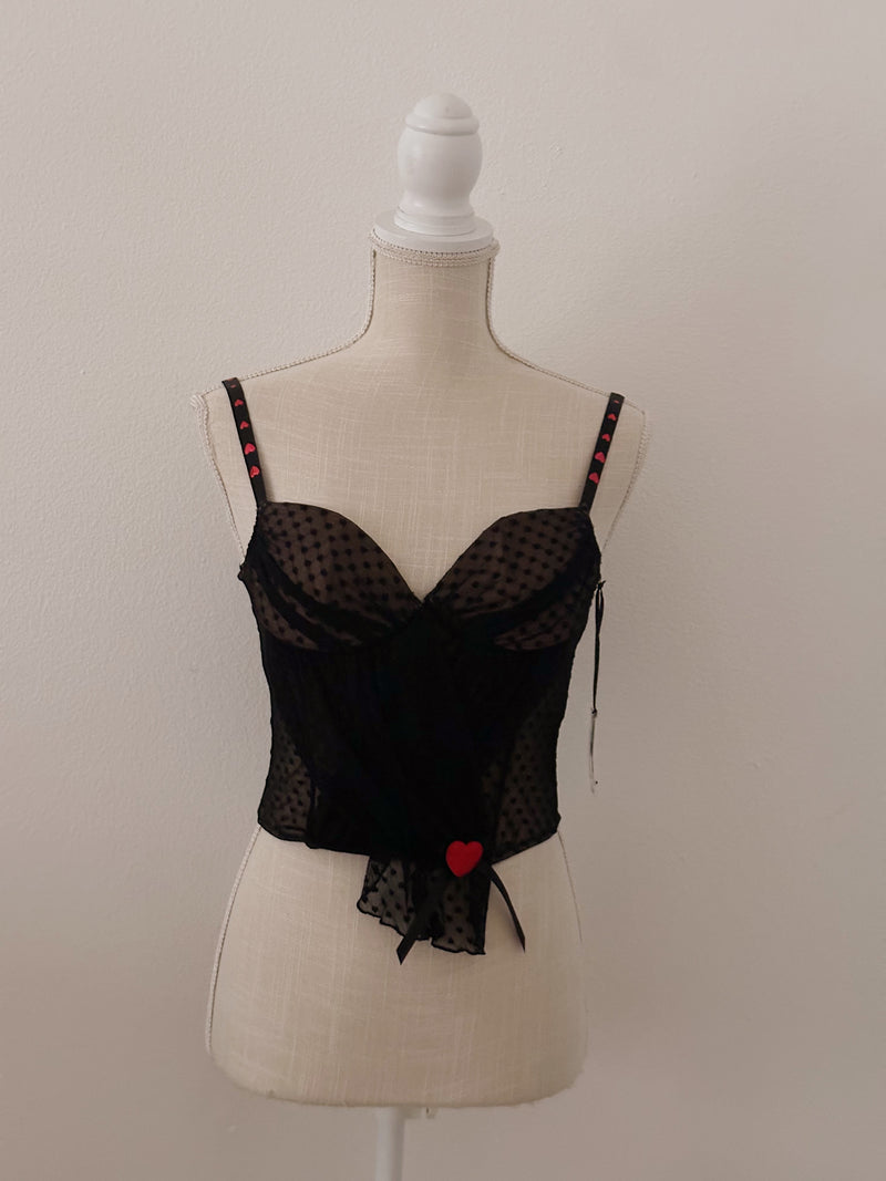 NWTS Chantal Thomass black vintage bustier corset cami top