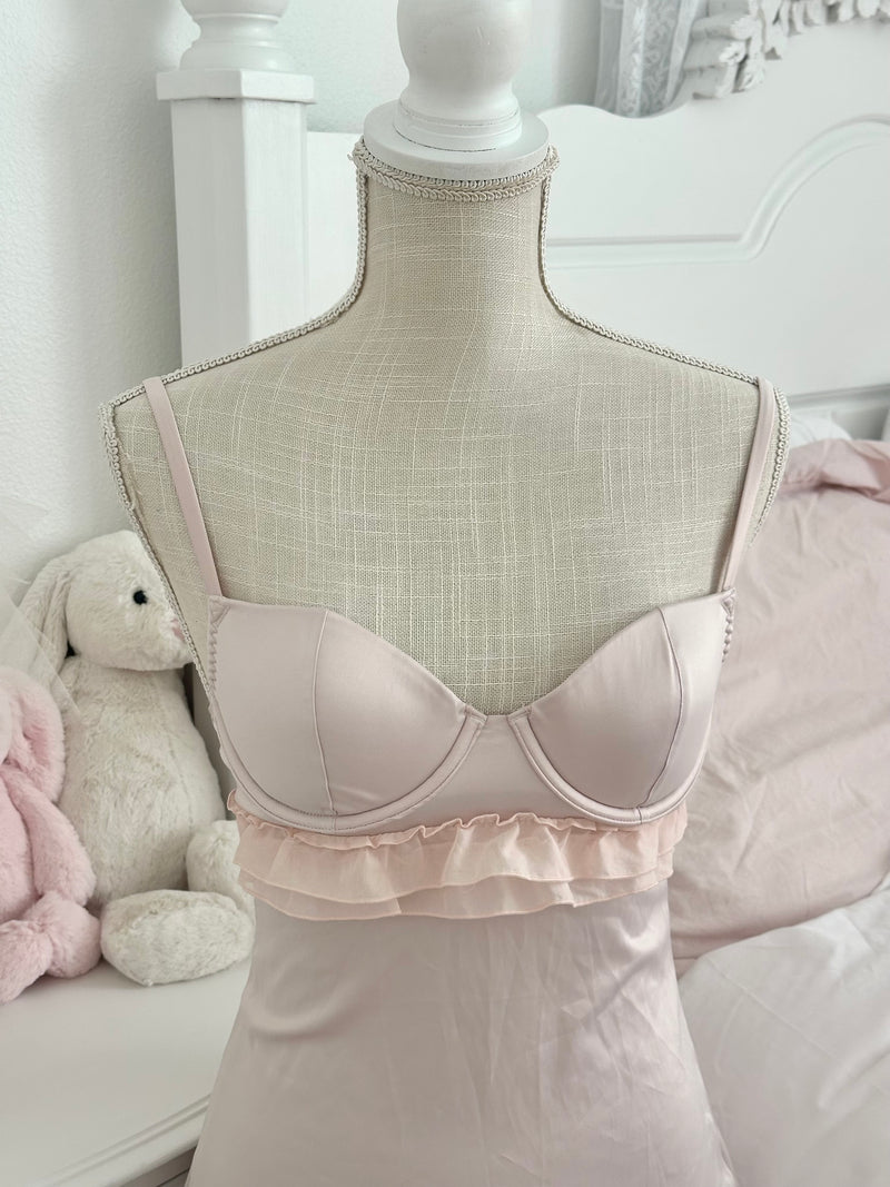 Vintage 2009 Victoria’s Secret Pink Shabby Chic Babydoll Slip Dress Size: 34B