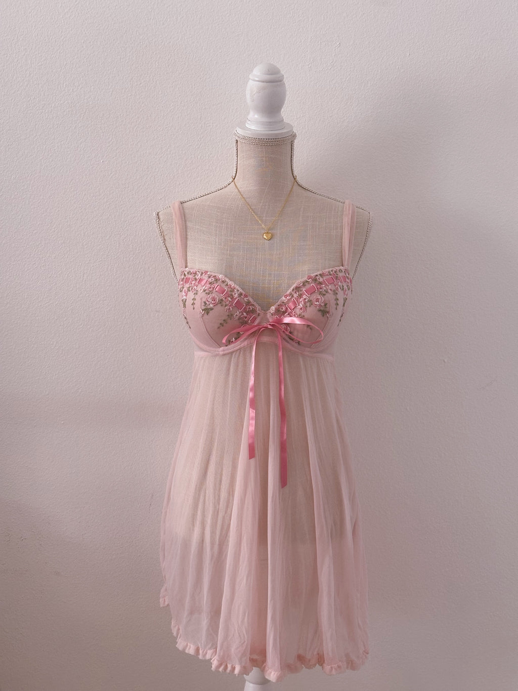 Vintage Pink enchanted babydoll slip dress size: S/M