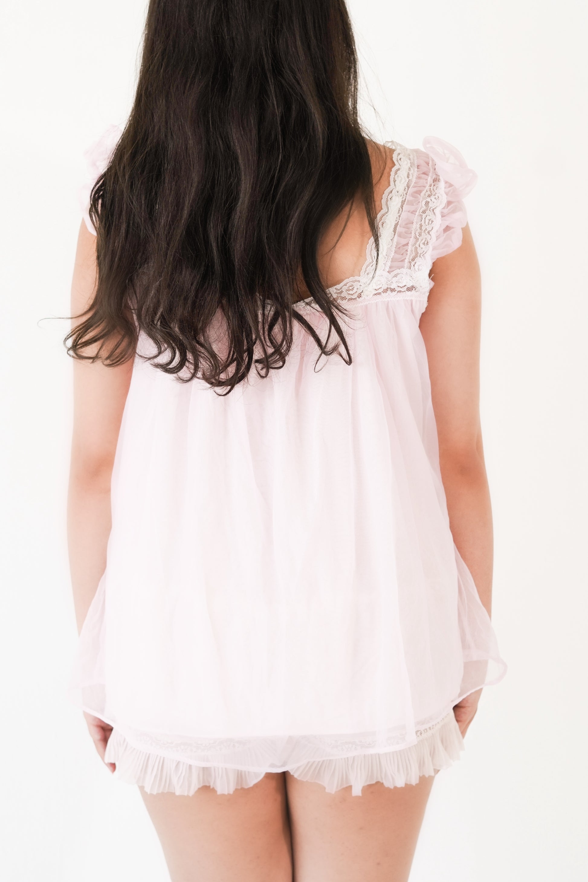 Authentic 1950s Spotlight Co. Pink Sheer Babydoll Size: M