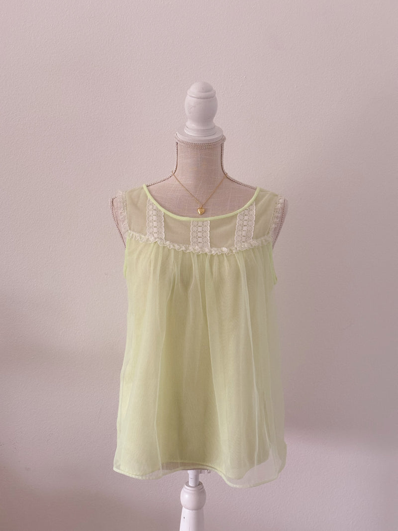 Vintage 1960s green babydoll Sabrina Inspired Size: M