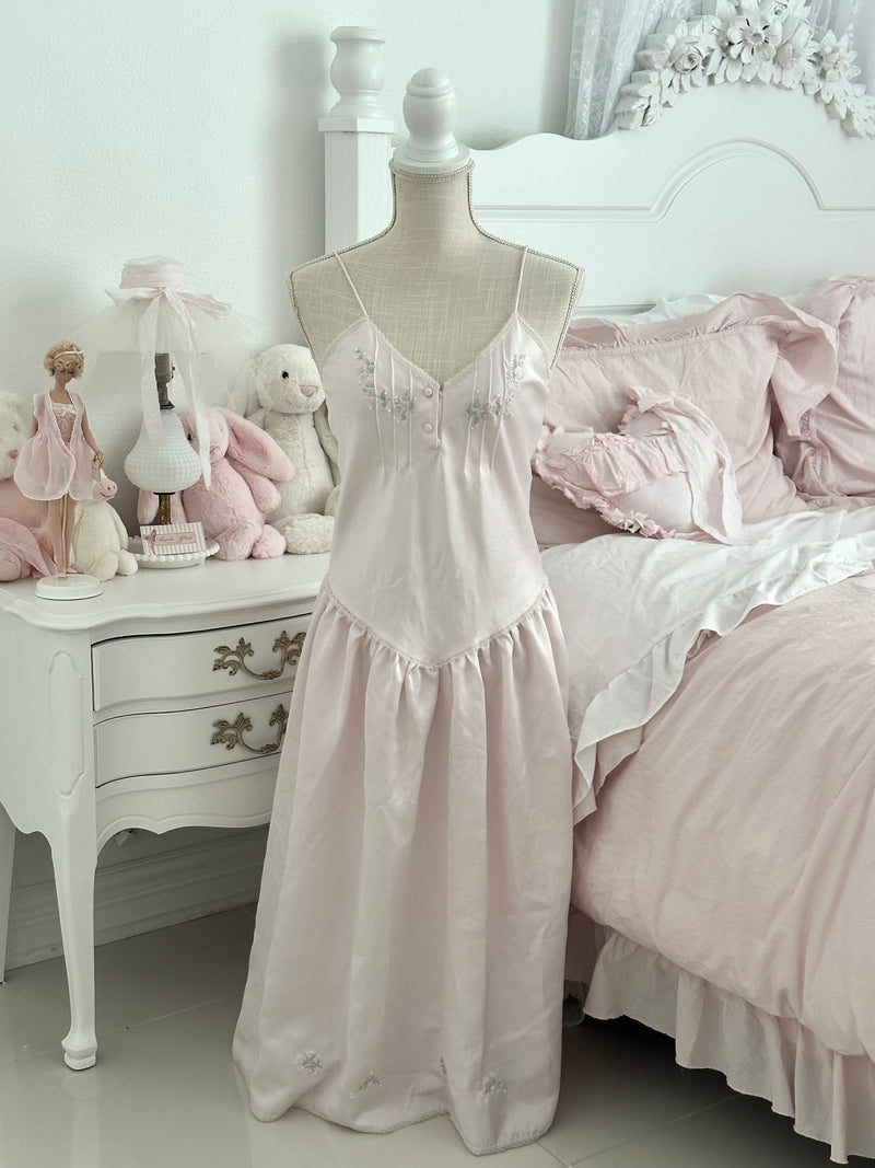 Vintage 1970s Victoria’s Secret Pink Satin Slip Dress Size: S