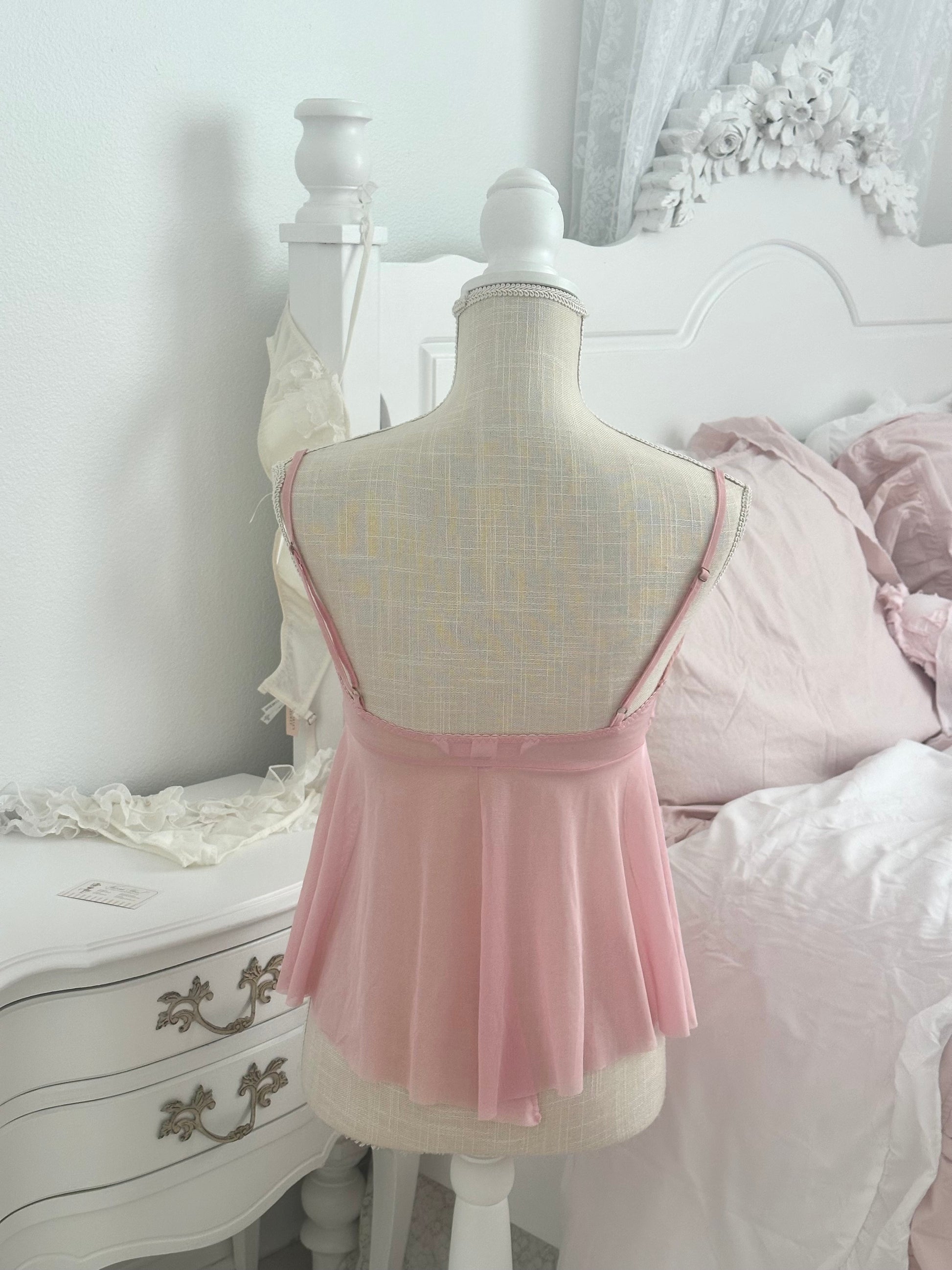 Vintage 2004 Victoria’s Secret Fairy Pink Tiered Cami Top Size: S