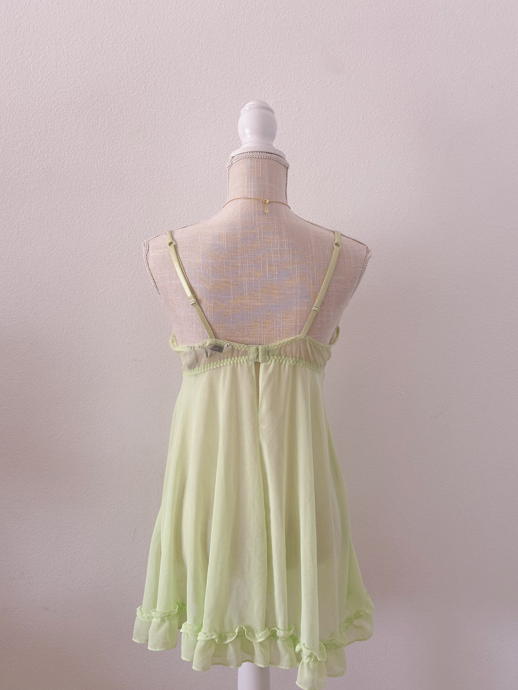 Vintage Delicates green fairy slip dress size: XL