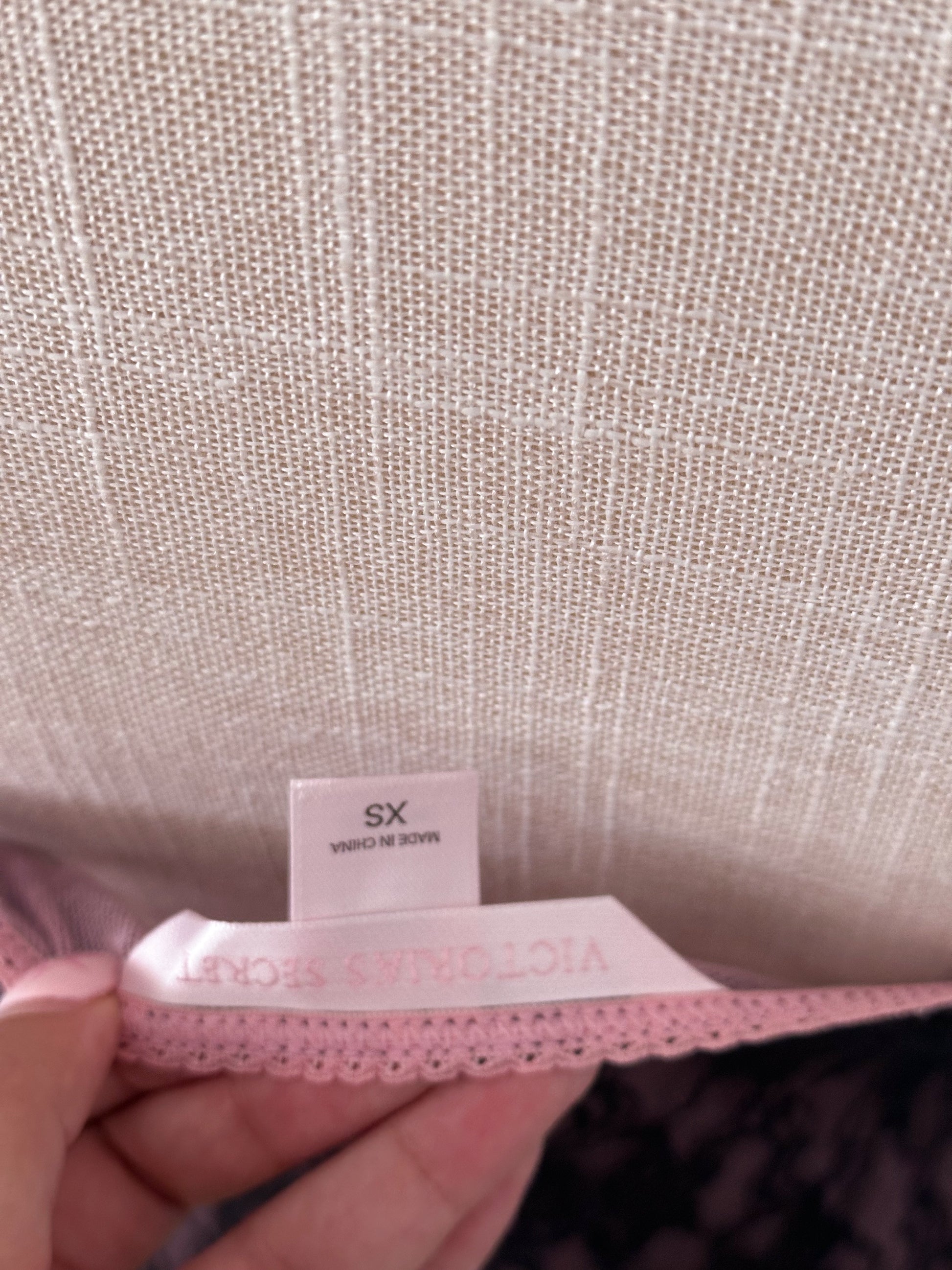 Vintage Victoria's Secret pink and black baby dolls slip dress nightgown sizs: xs