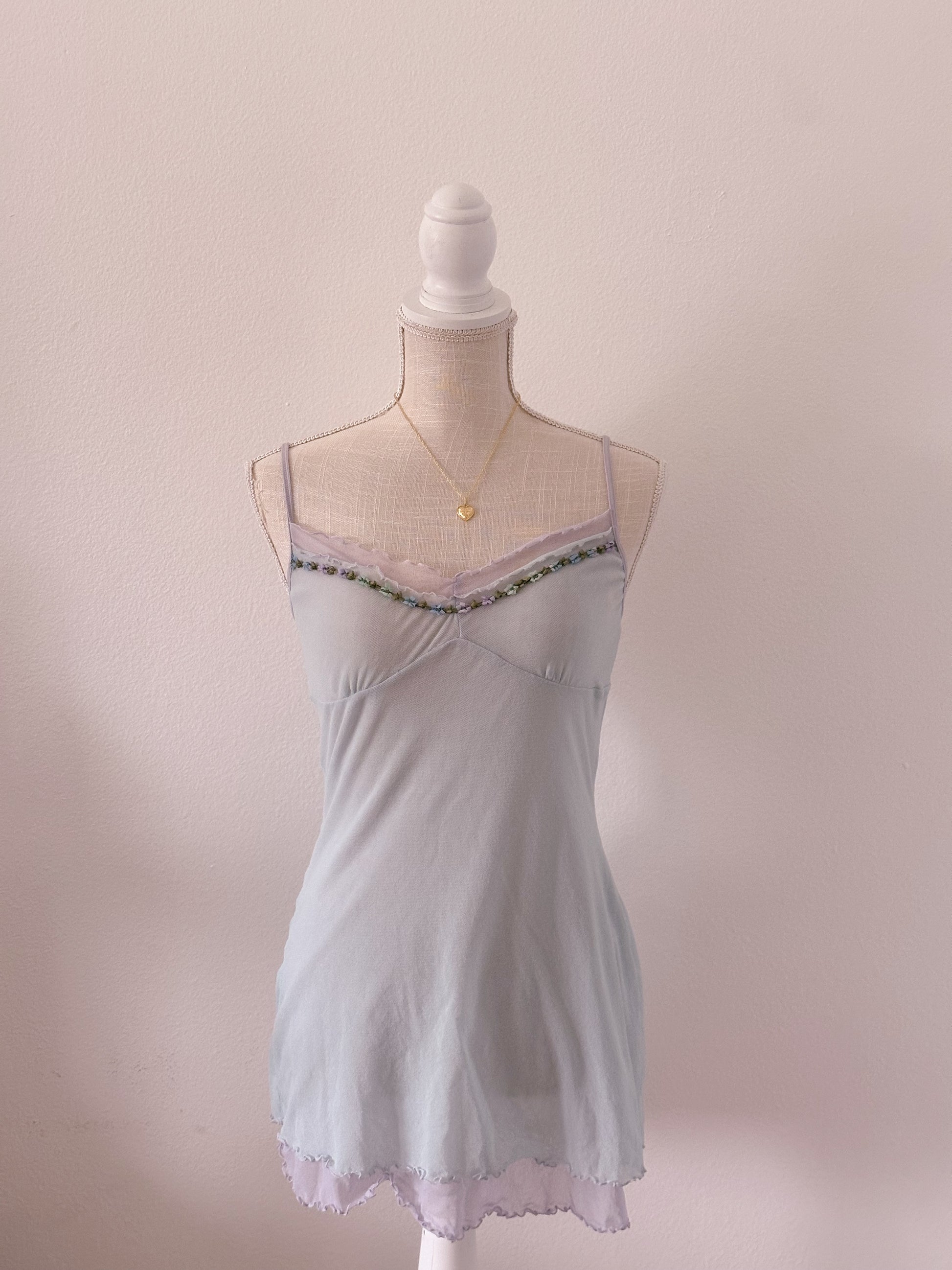 Vintage Victoria's Secret lilac and blue shabby chic babydoll dress size: S