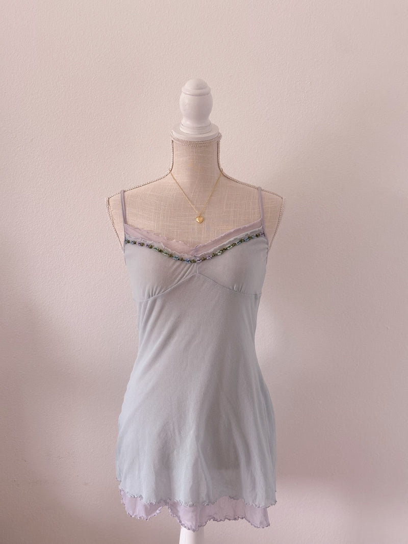 Vintage Victoria's Secret lilac and blue shabby chic babydoll dress size: S