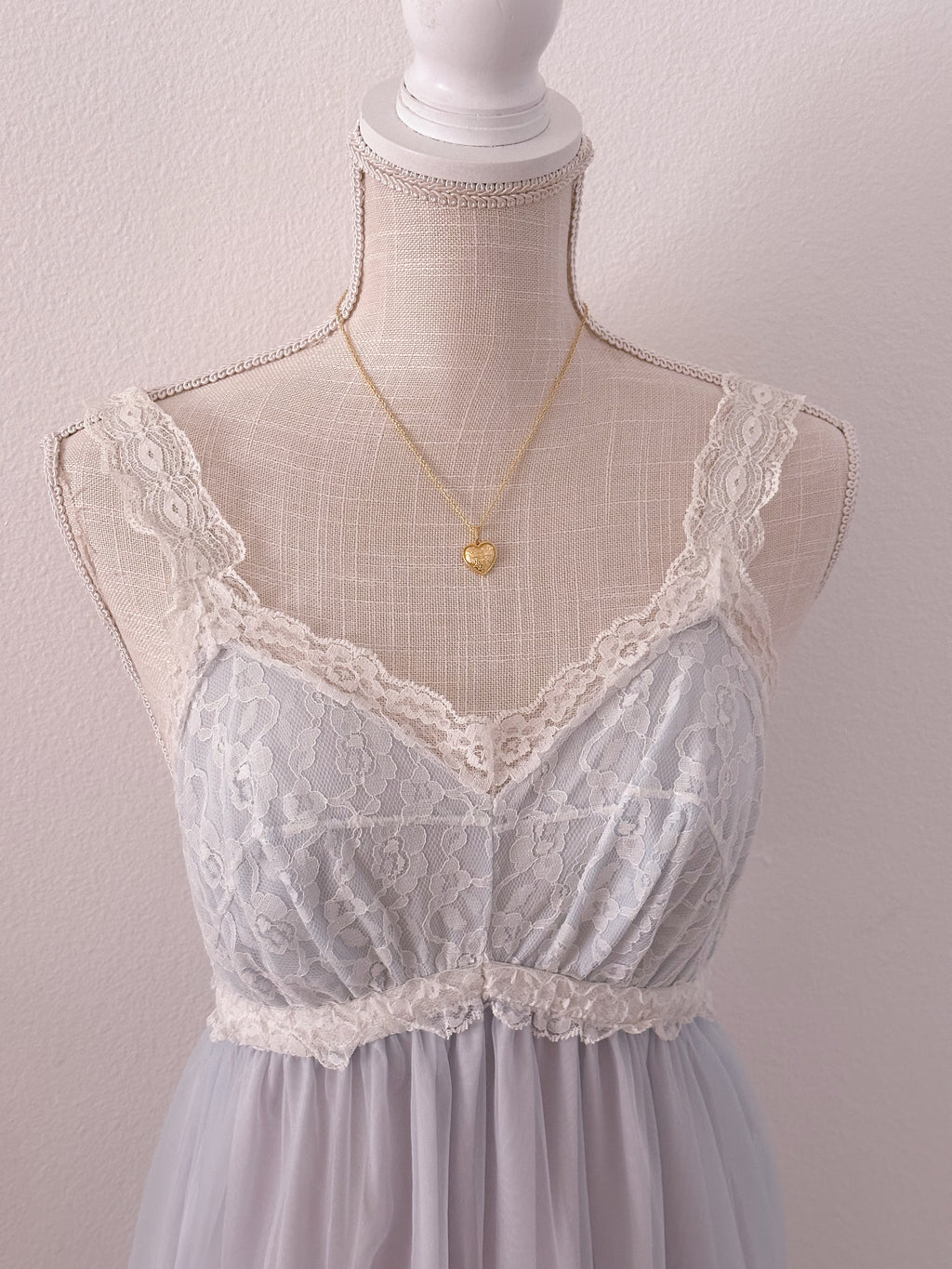 Vintage 1960s powder blue nightgown slip dress size: M