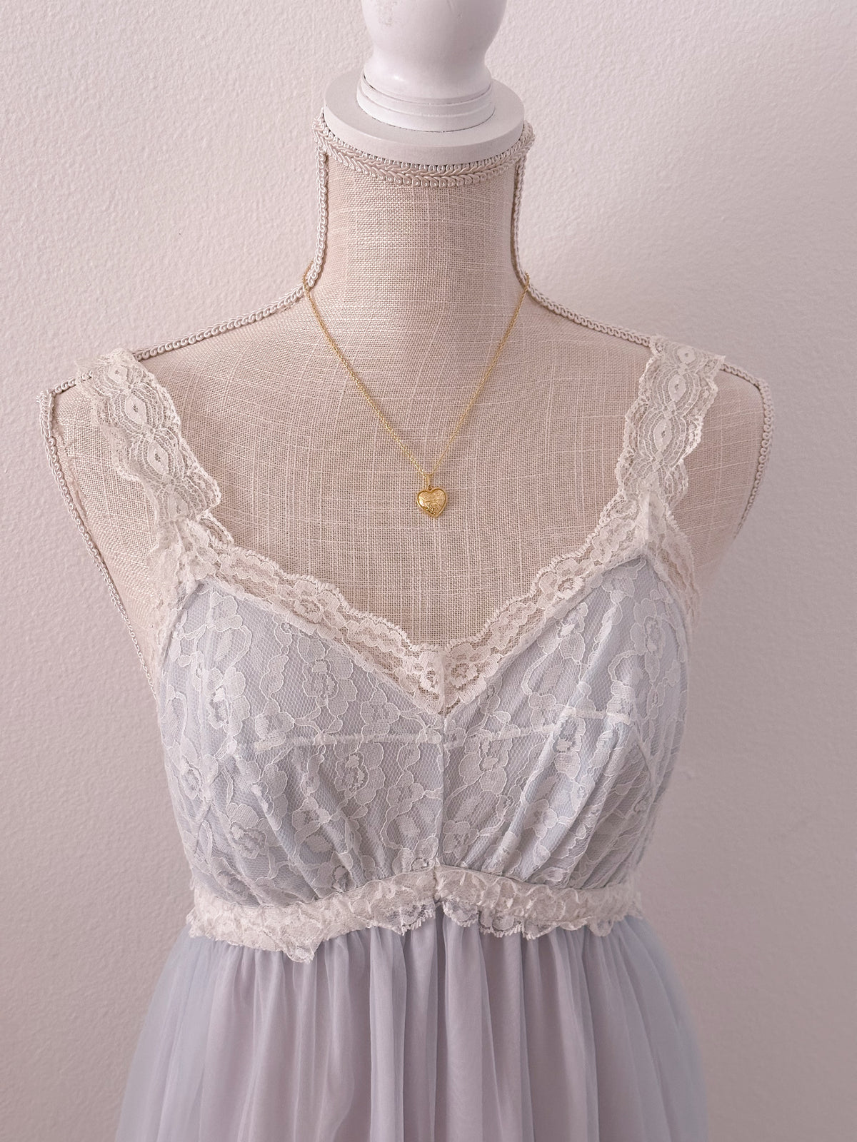 Vintage 1960s powder blue nightgown slip dress size: M