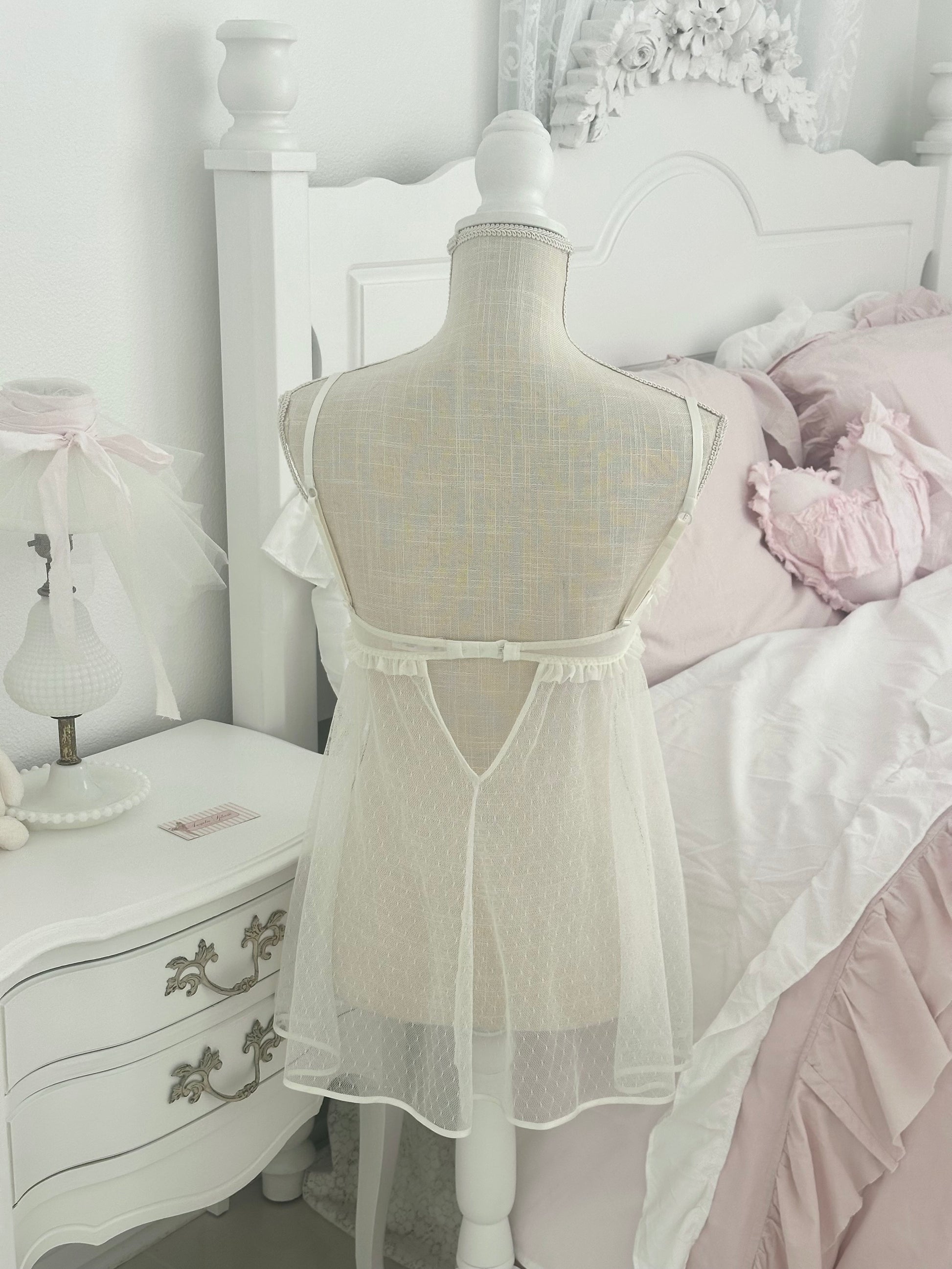 Vintage 2004 Victoria’s Secret White Bridal Babydoll Top Size: 34B