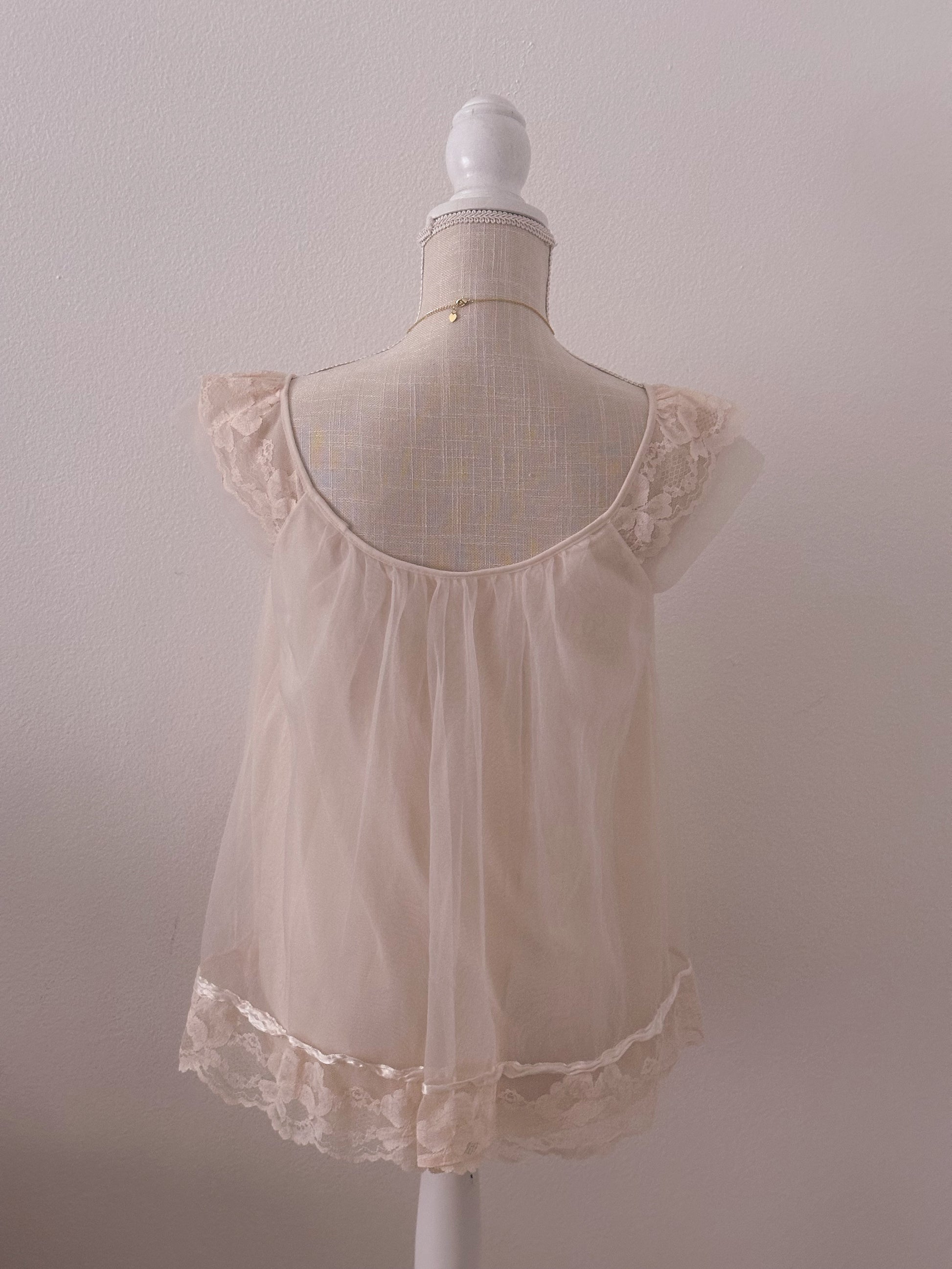 Vintage 1950s peignoir babydoll top size: M