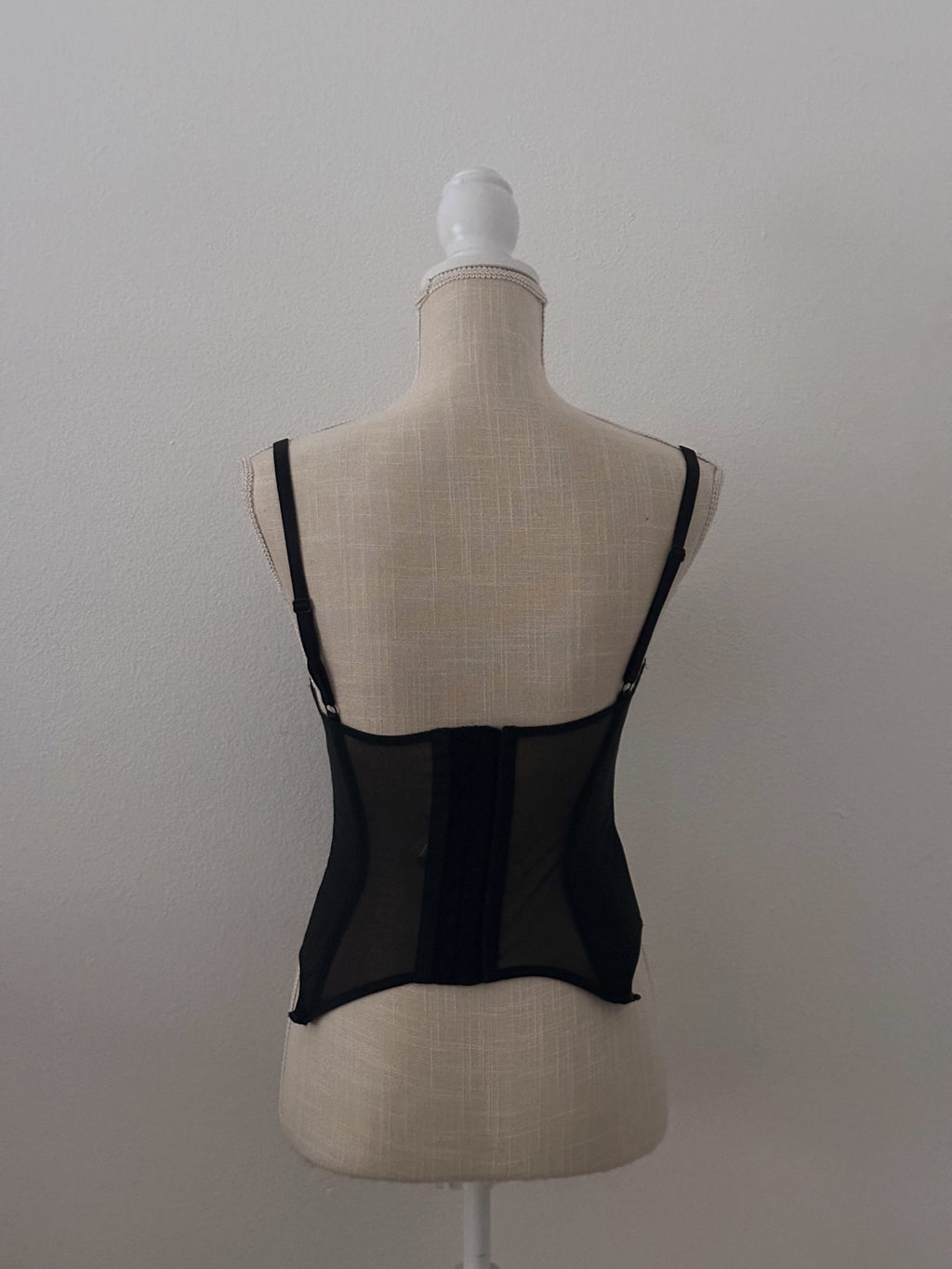 Vintage Chantal Thomass for Victoria's Secret black bustier cami bow top