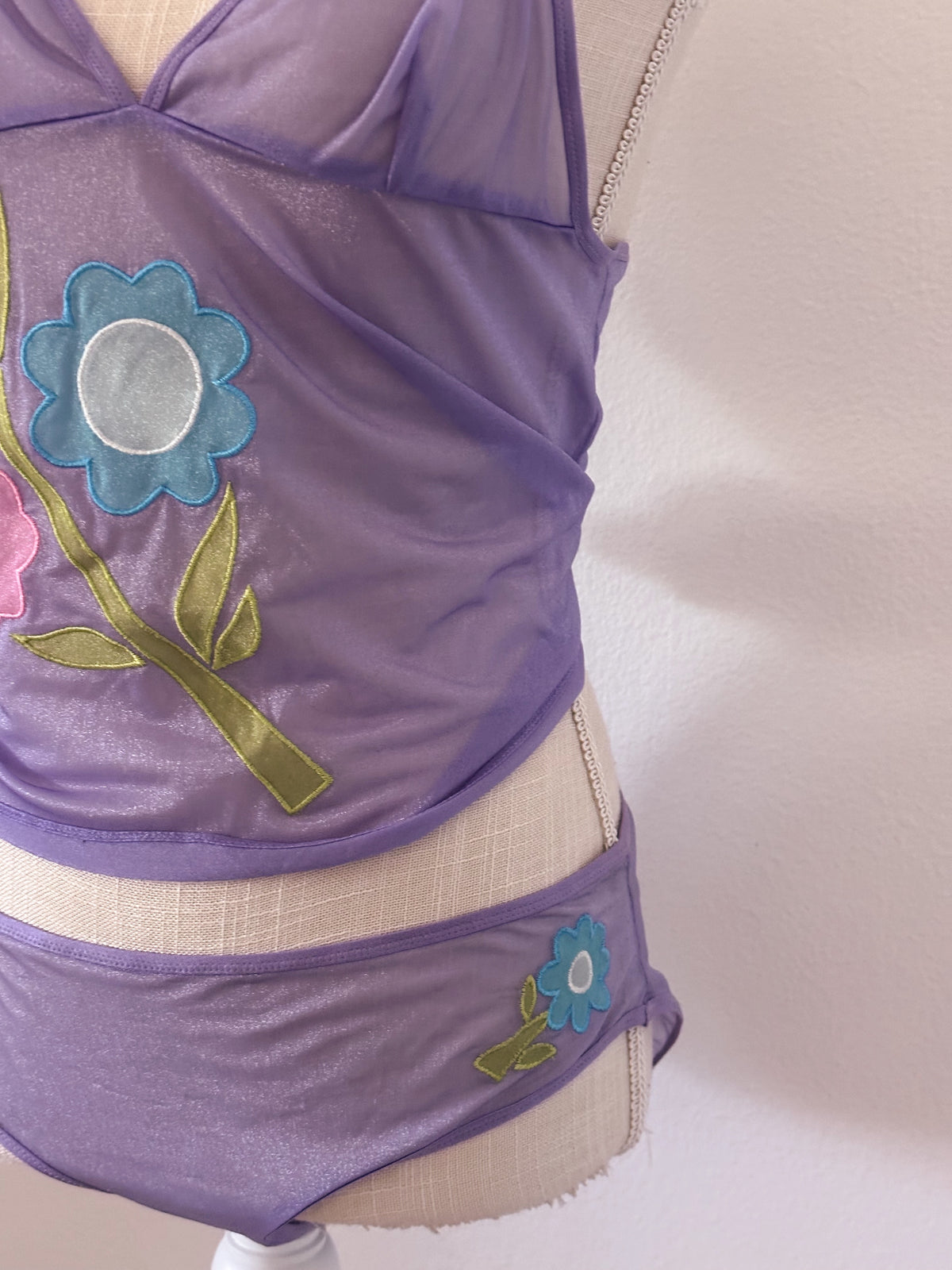 Vintage Victoria's Secret purple floral cami set size: L