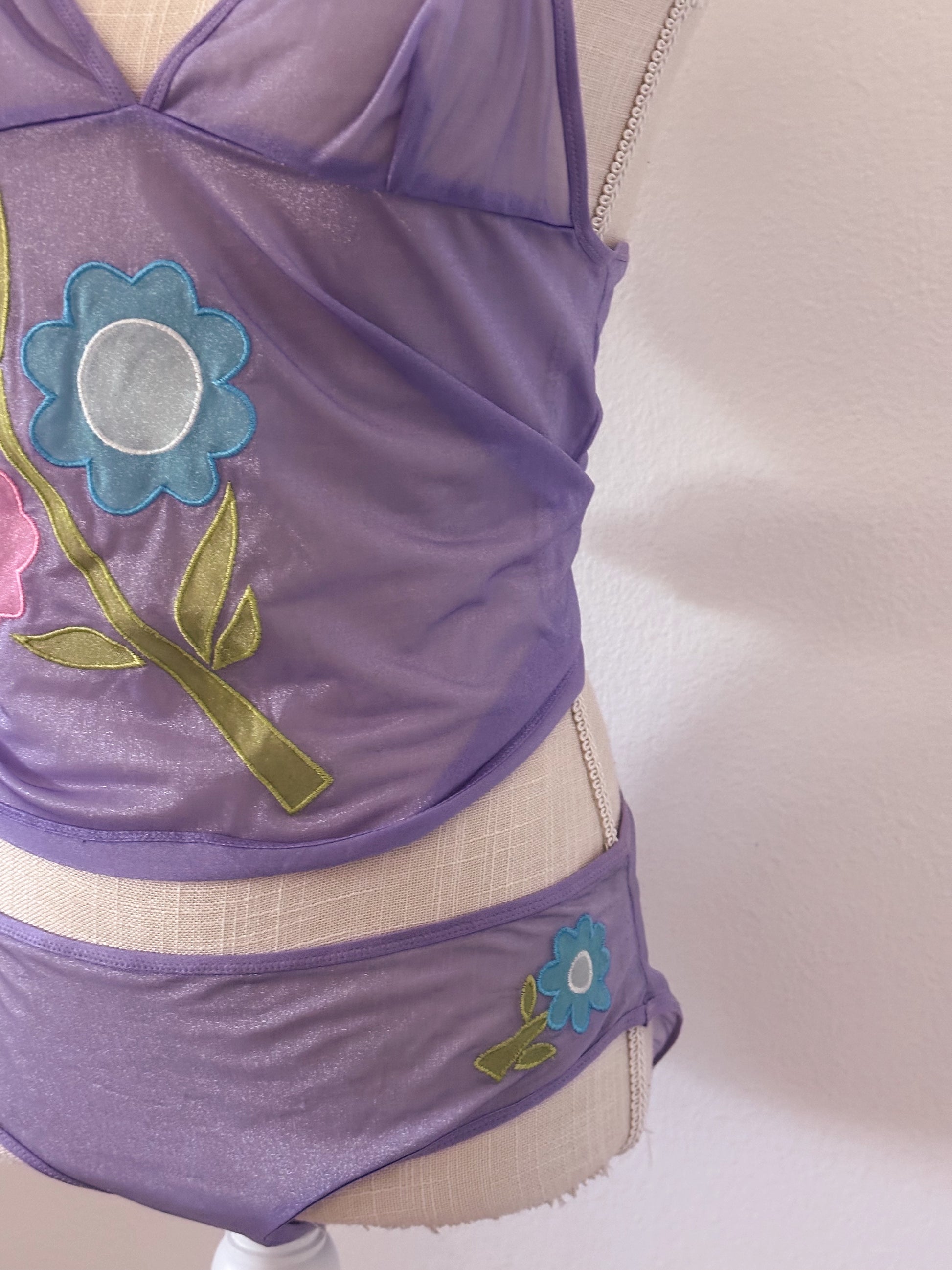 Vintage Victoria's Secret purple floral cami set size: L