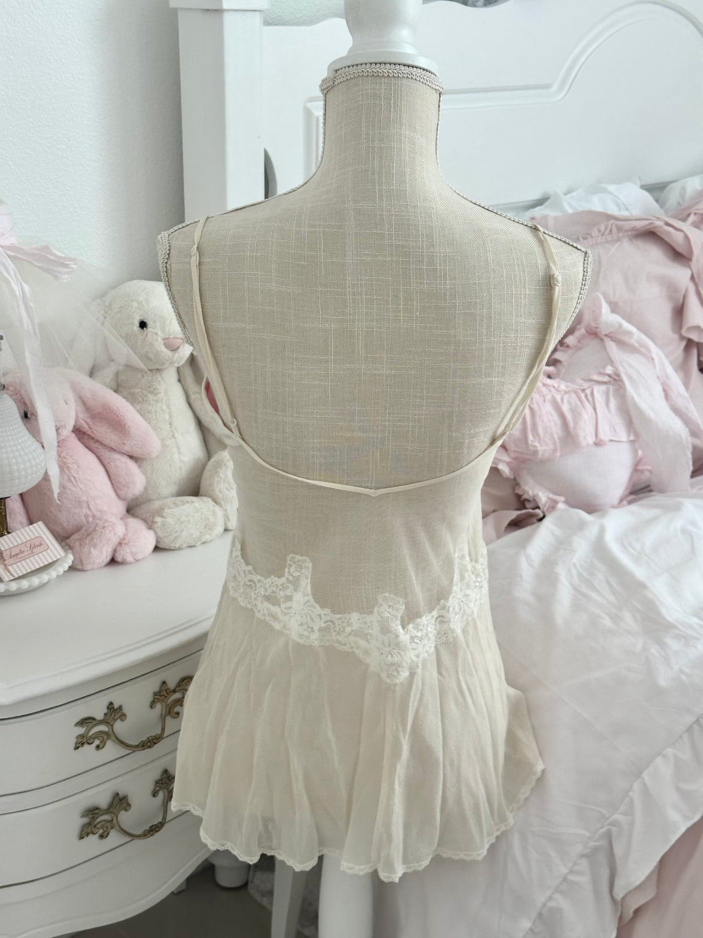 Vintage 2004 sheer white VS babydoll dress with silk size xs