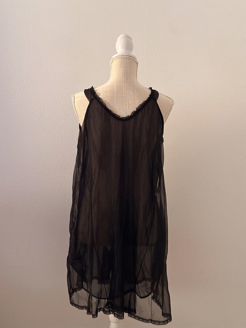 1950s black sheer nightgown
