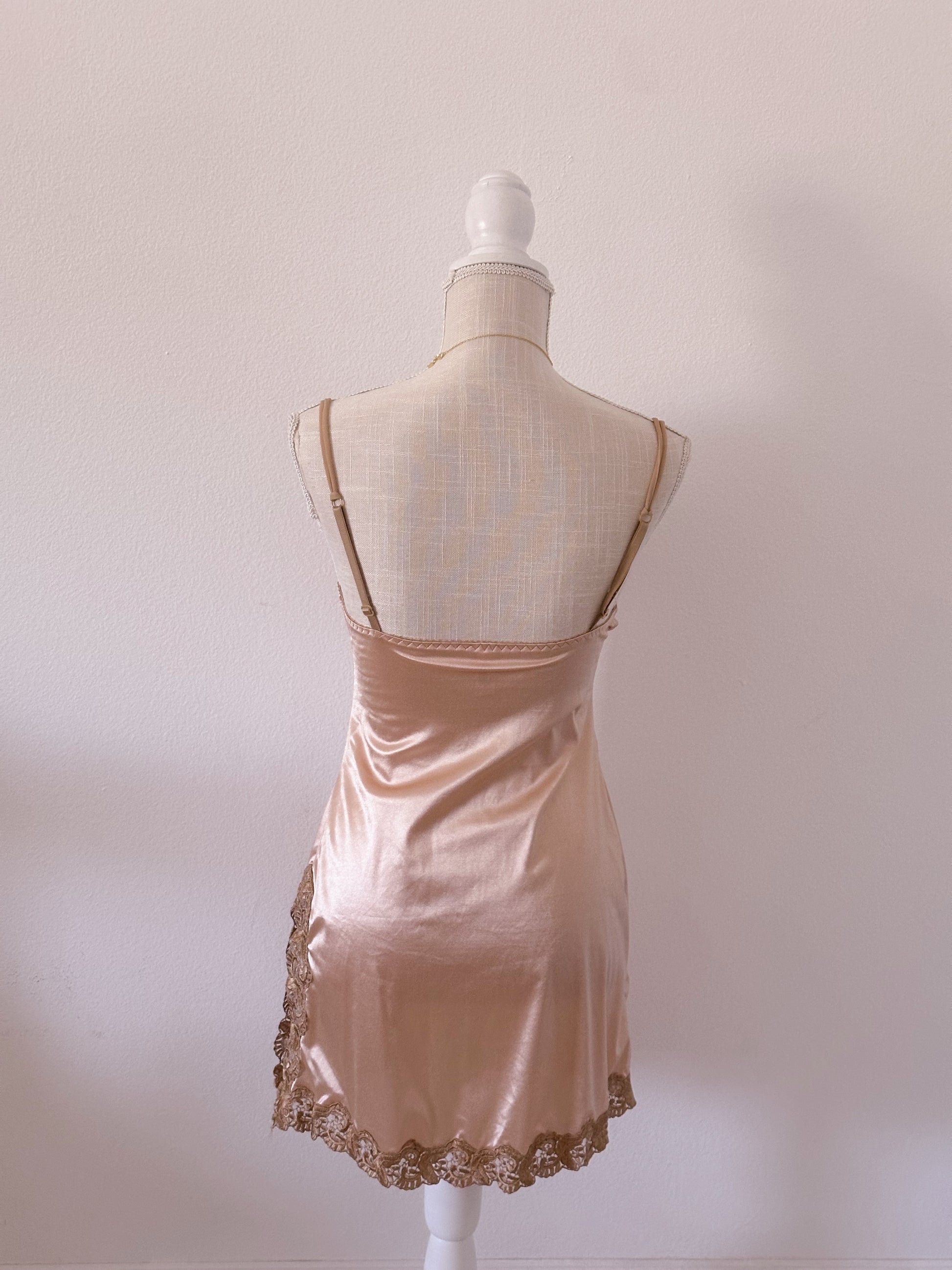 Vintage Victoria's Secret 1998 Gold babydoll slip dress size: 34 C