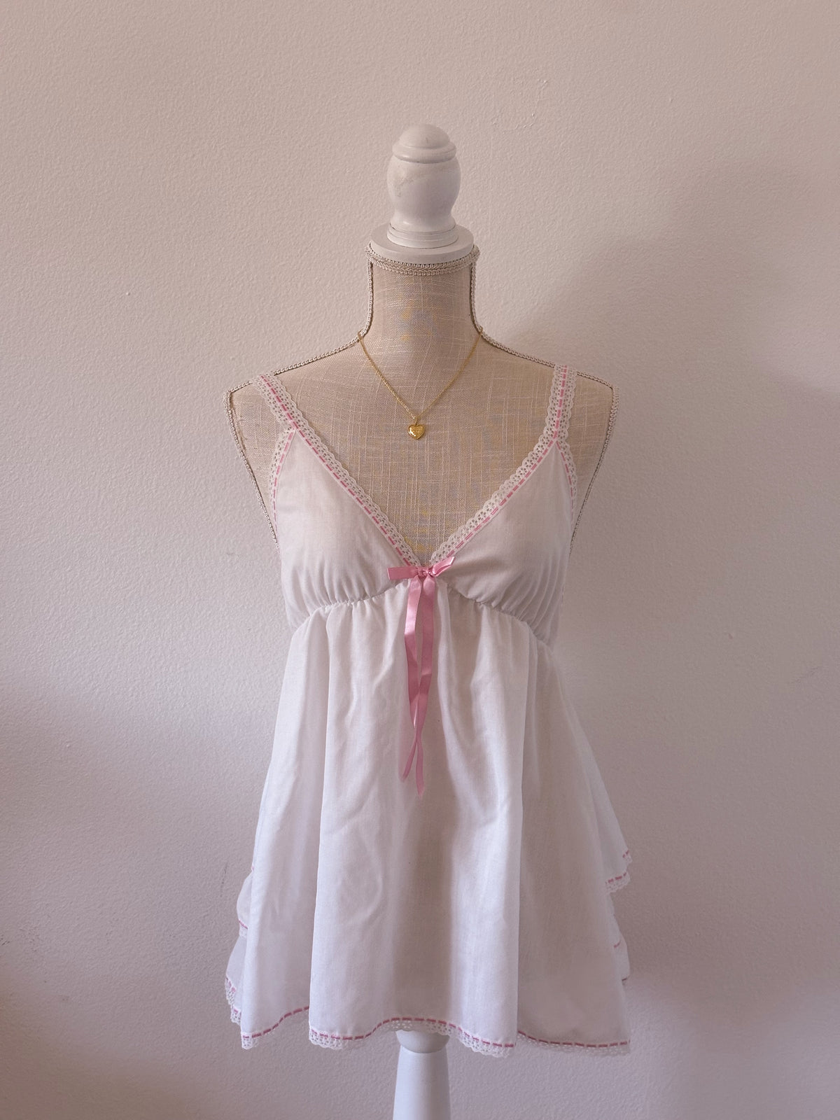 Vintage shabby chic 1980s babydoll top size: S