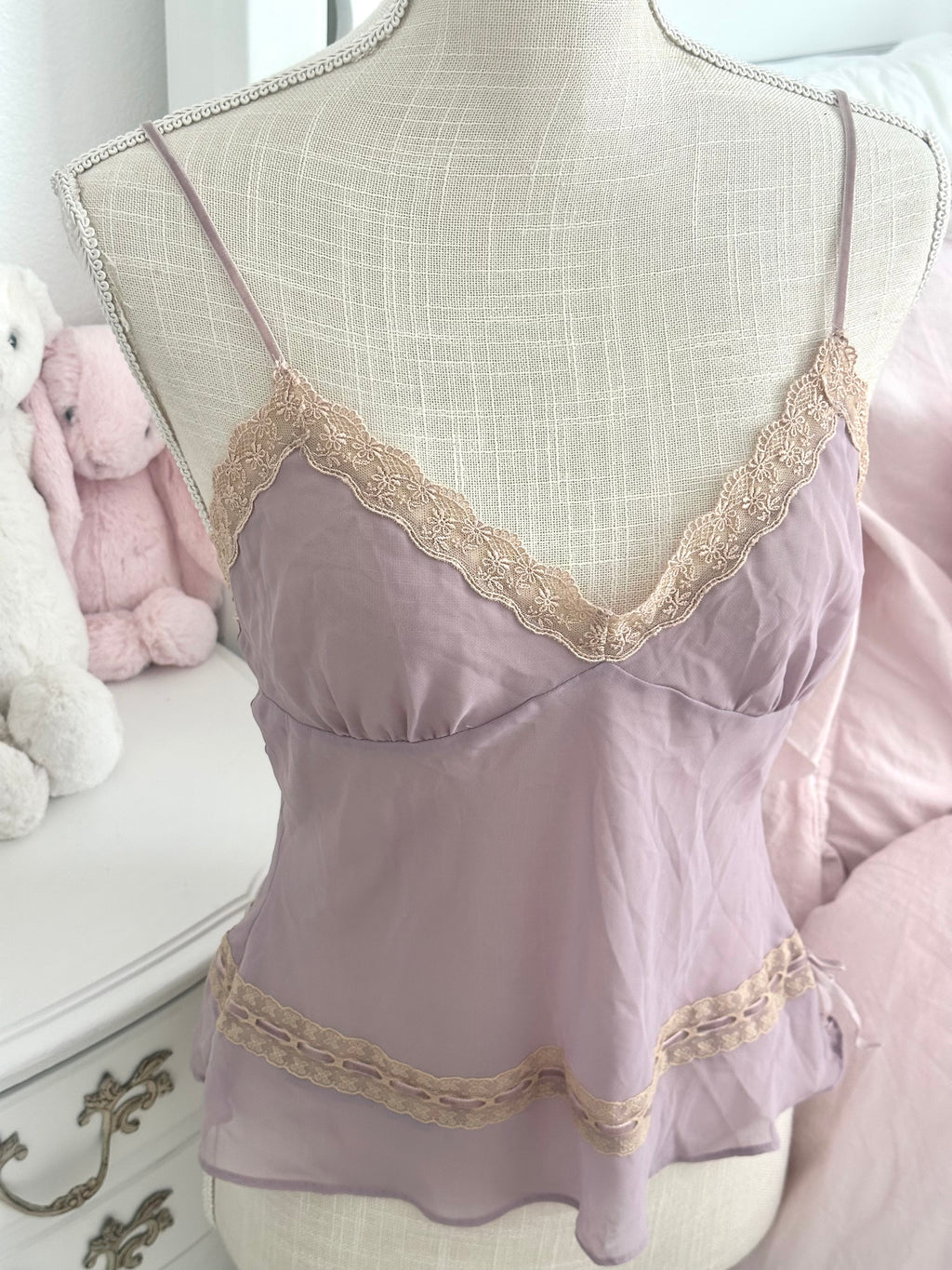 Vintage 2003 Victoria’s Secret Purple Sheer Lace Cami Top Size: S