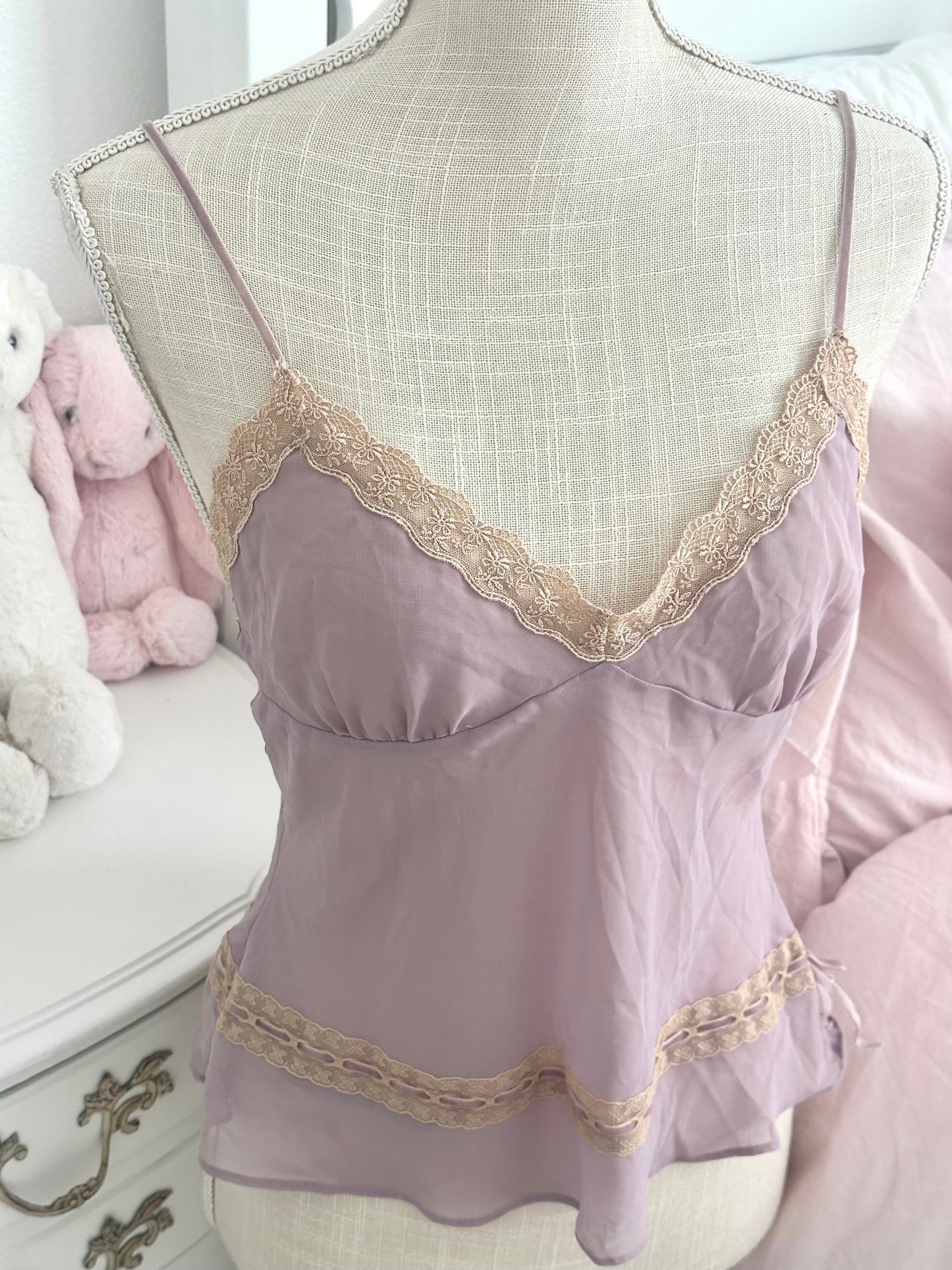 Vintage 2003 Victoria’s Secret Purple Sheer Lace Cami Top Size: S