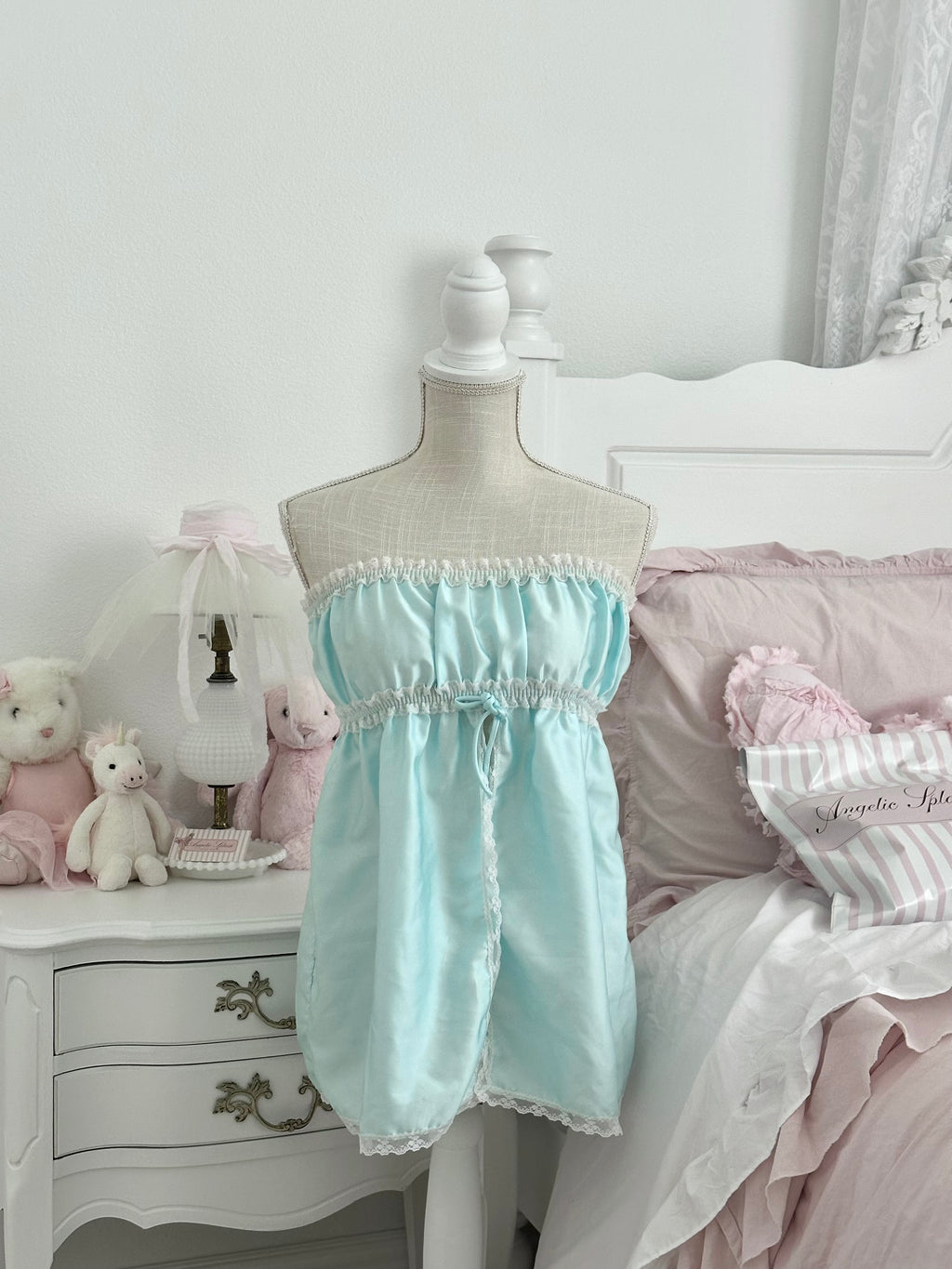 Vintage 1980s/90s Blue Babydoll Top Size: M (Tagged S)