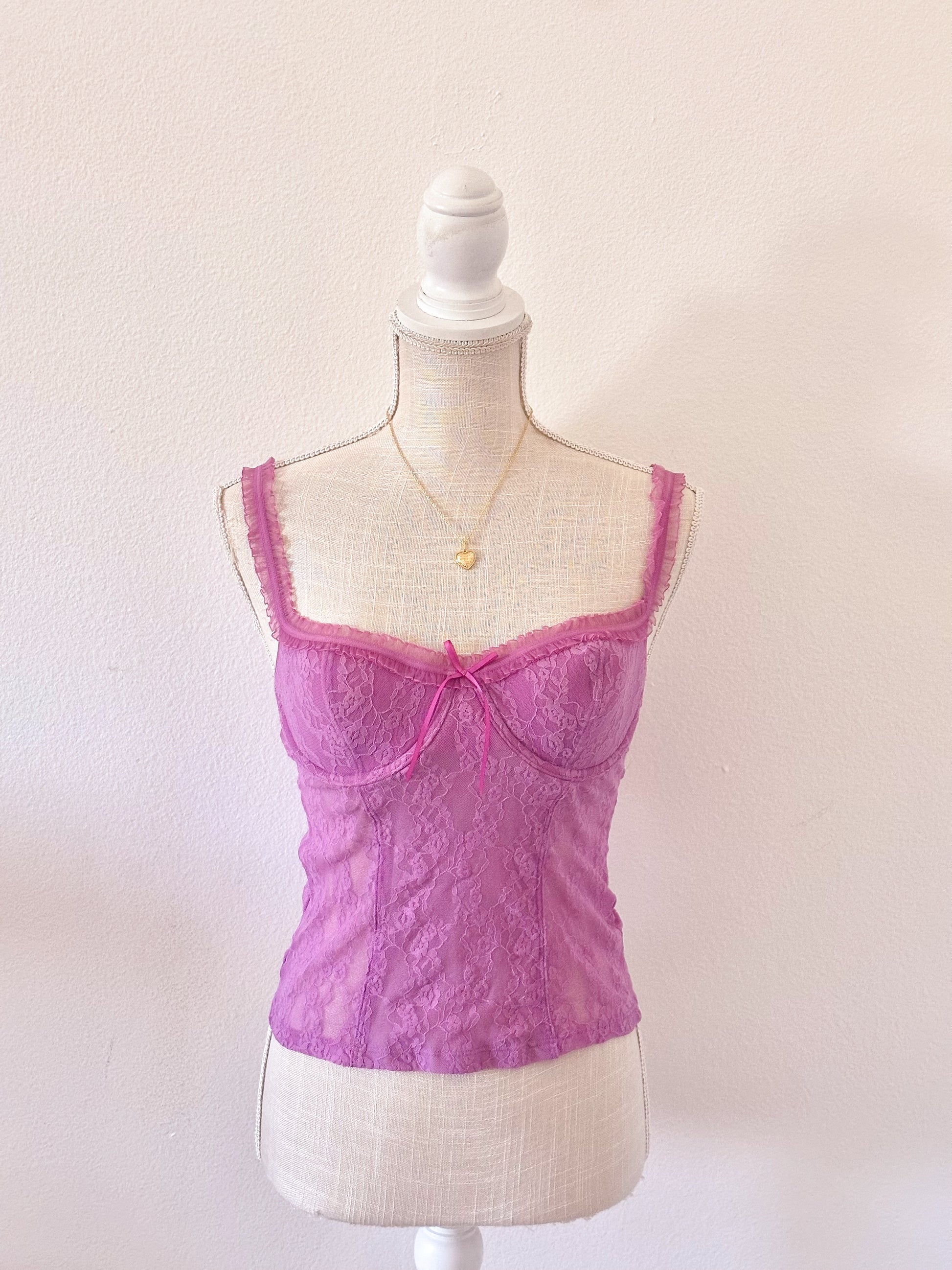 Vintage 2005 Victoria’s Secret Purple Bustier Cami Corset Top Size: M