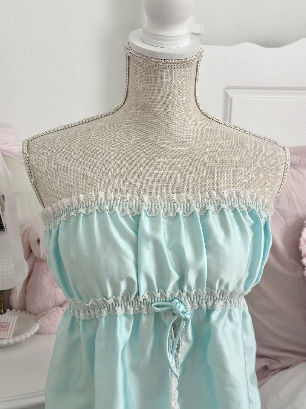 Vintage 1980s/90s Blue Babydoll Top Size: M (Tagged S)