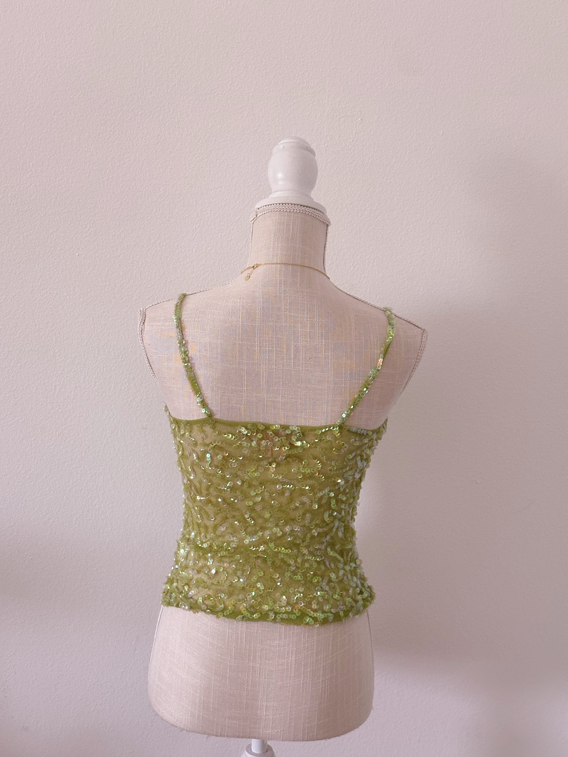 Vintage Tell Green 2000s aquamarine sheer cami top size: S