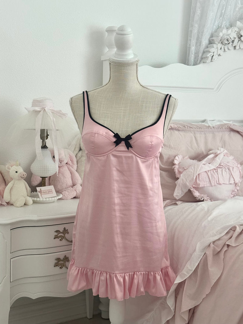 Vintage 2007 Victoria’s Secret Sexy Little Things Pink Babydoll Slip Dress Size: 34B