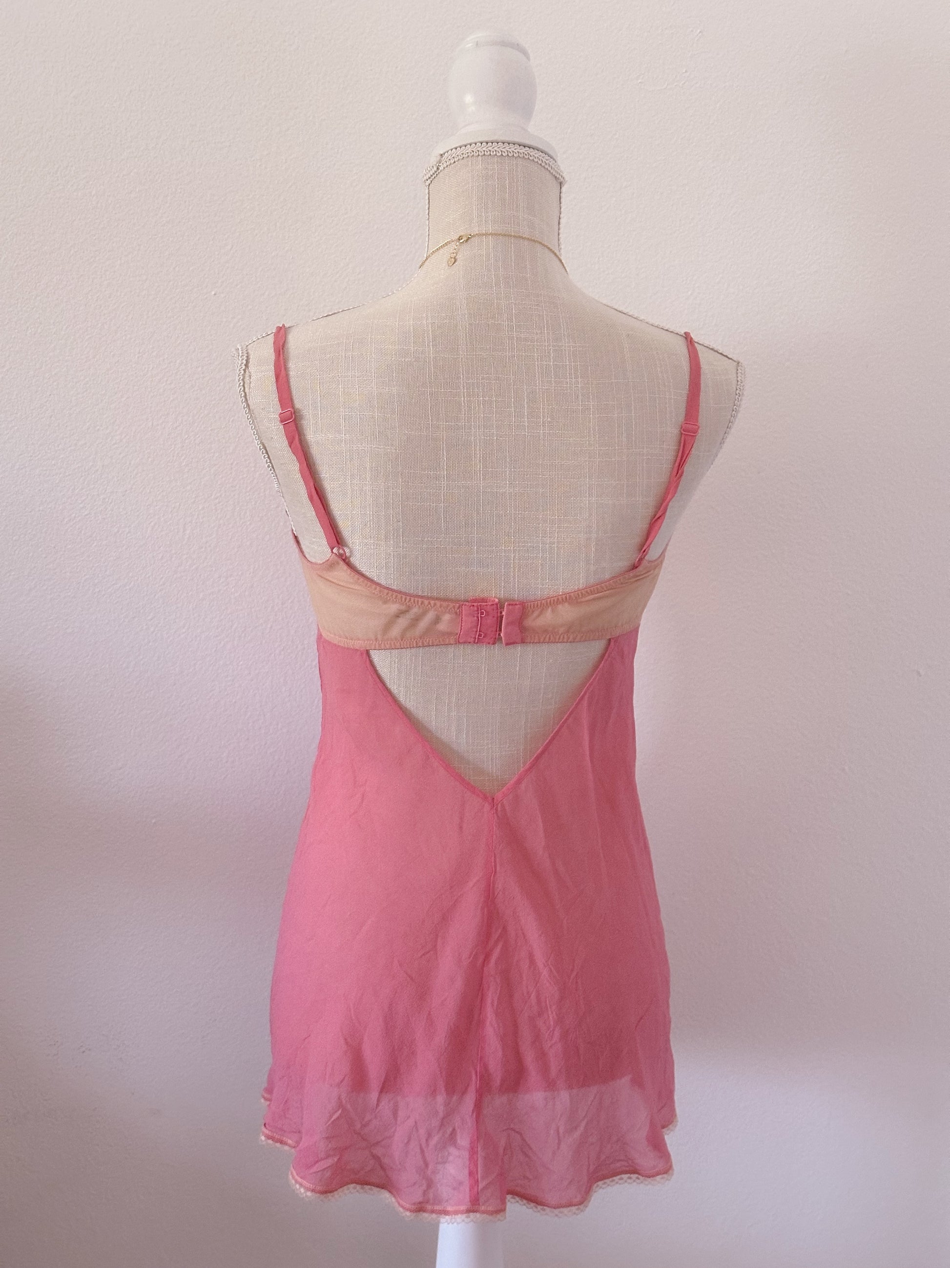 Vintage Victoria's Secret Paris Hilton Coral Babydoll slip size: S