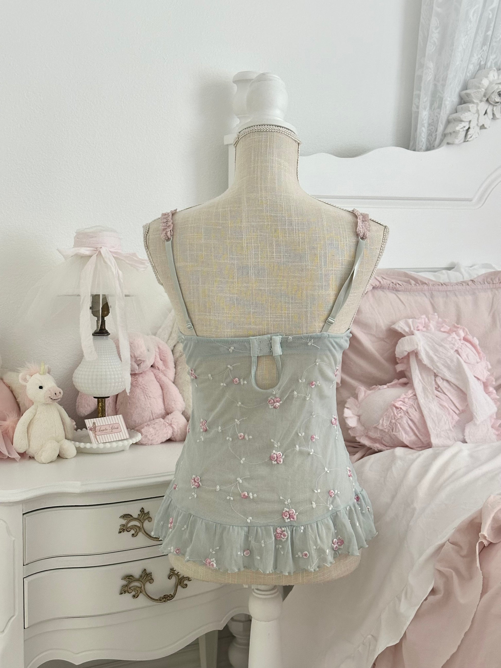 Vintage Victoria’s Secret Teal Blue Bustier Babydoll Top Size: 34B