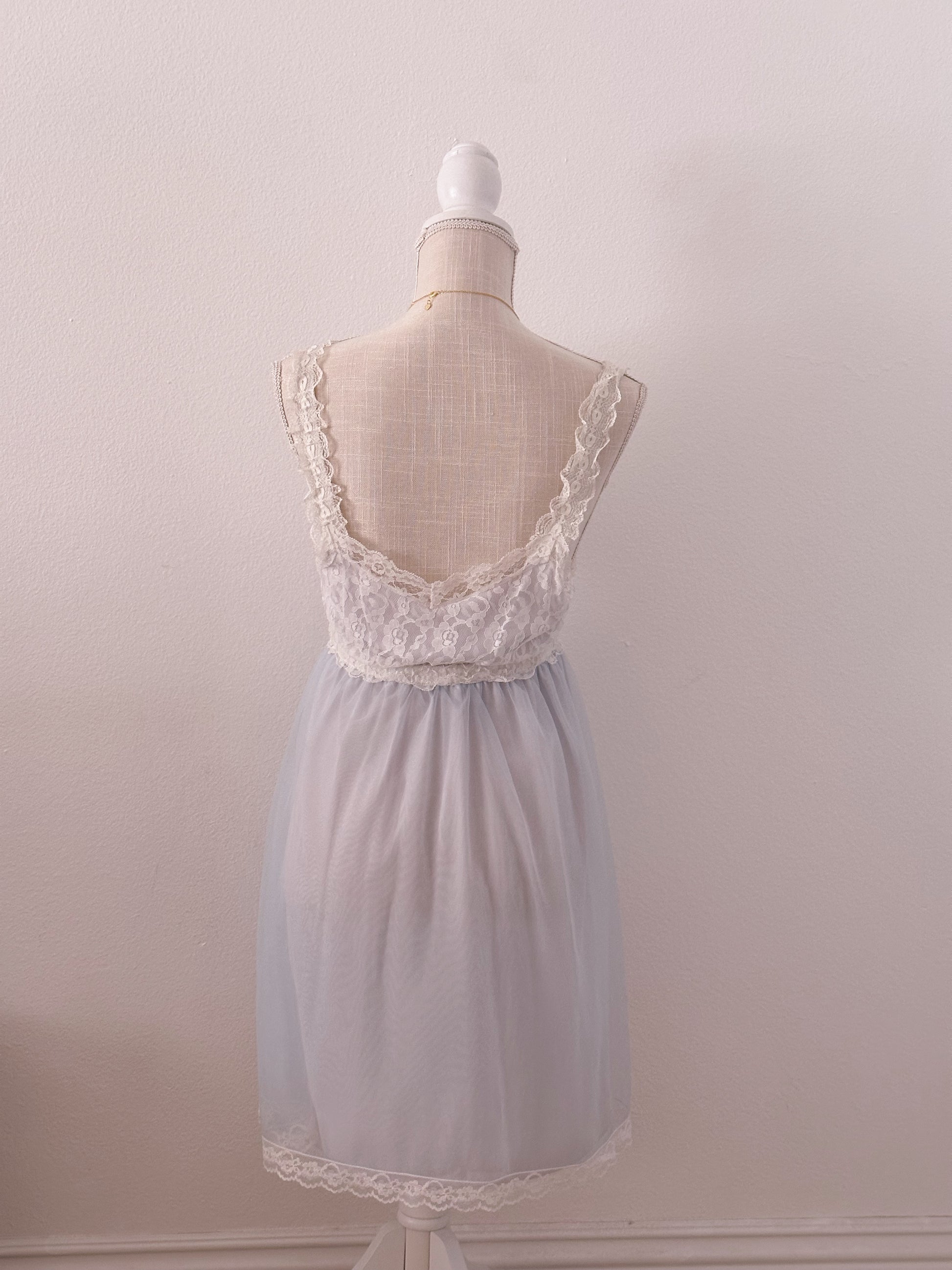 Vintage 1960s powder blue nightgown slip dress size: M