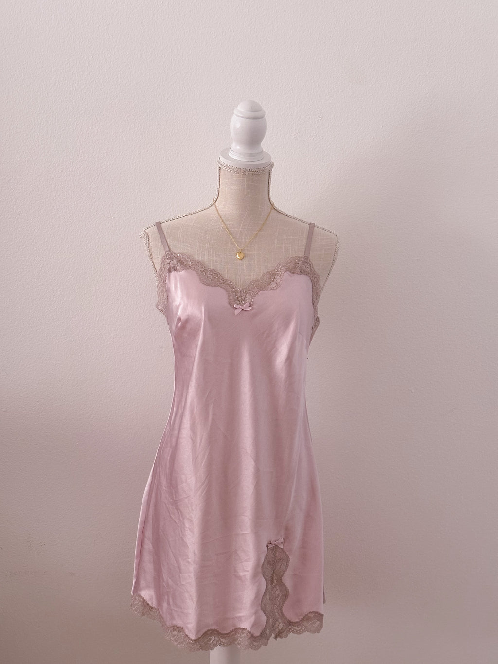 Vintage Victoria's Secret pink satin slip dress