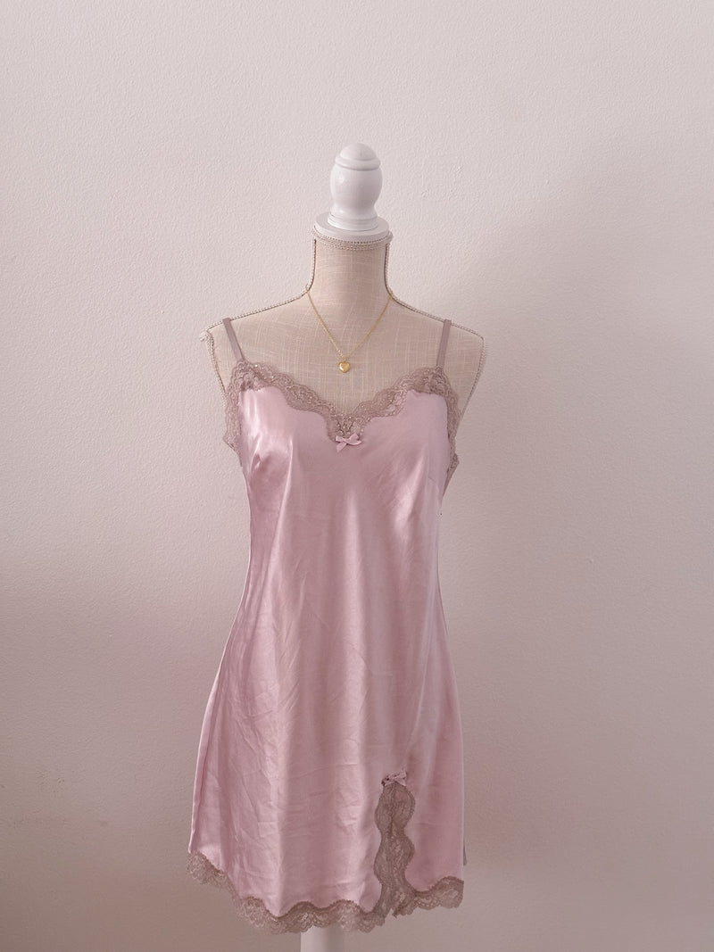 Vintage Victoria's Secret pink satin slip dress