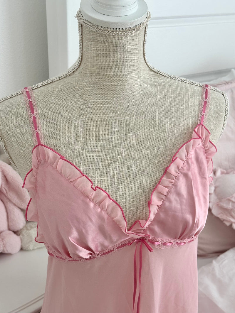Vintage 2004 Victoria’s Secret Pink Sheer Slip Dress Set Size: M