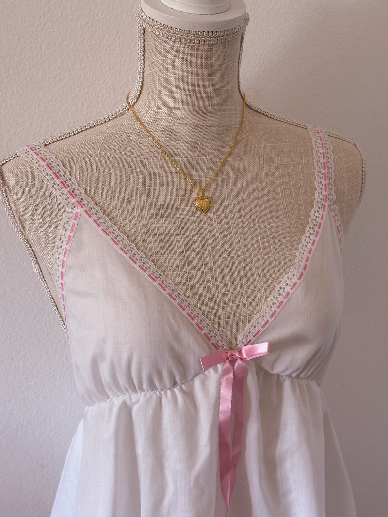Vintage shabby chic 1980s babydoll top size: S