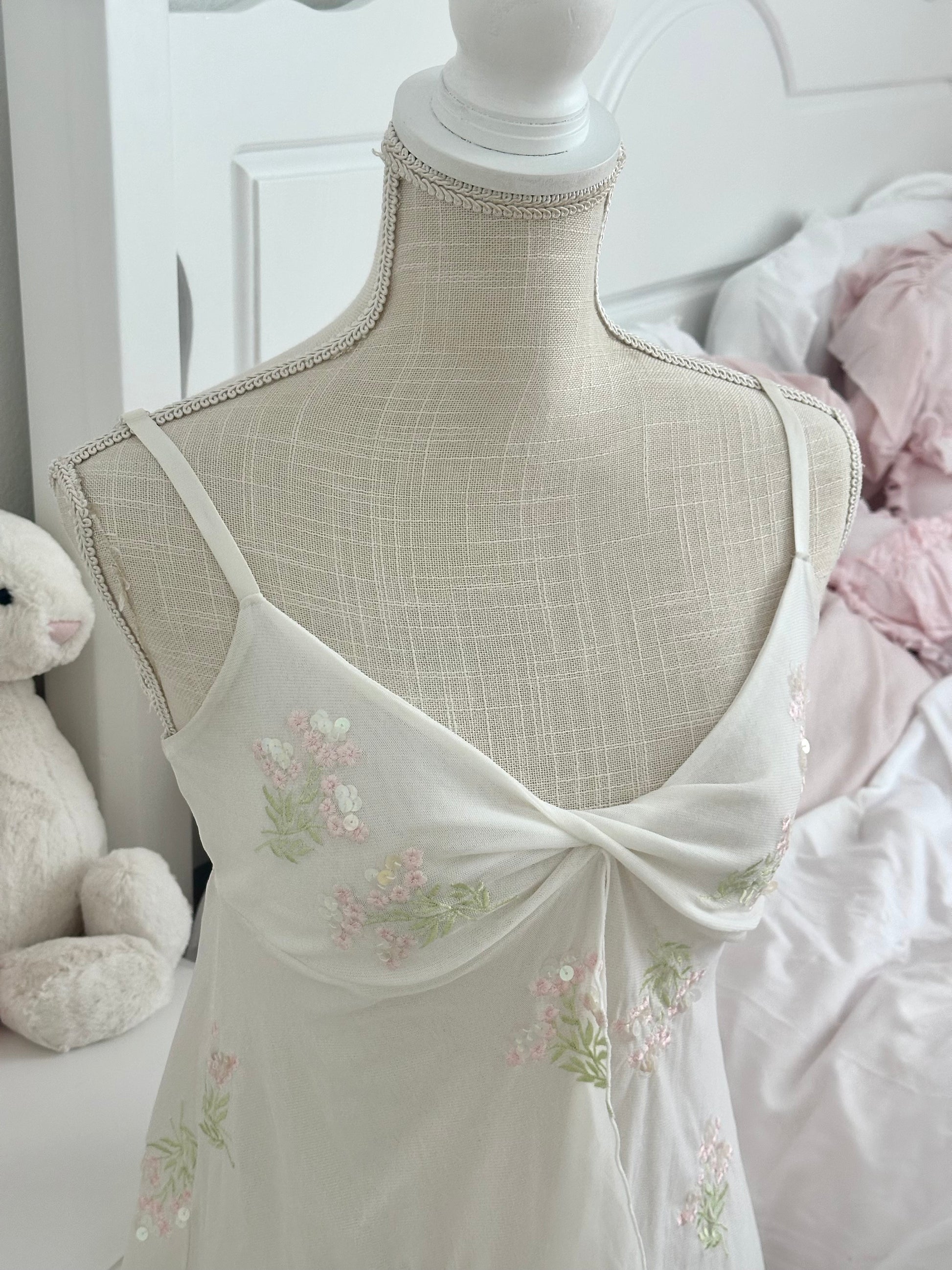 Vintage 2000 Victoria’s Secret Sequin Floral Babydoll Top Size: S