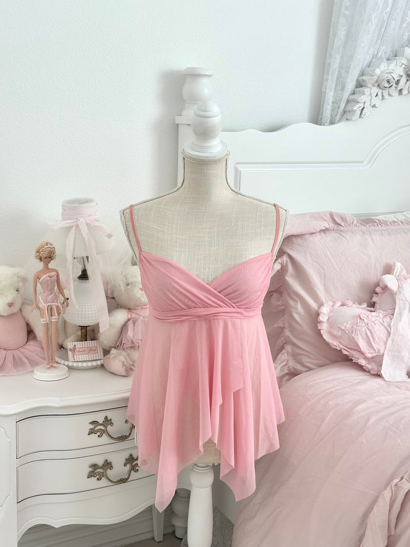 Vintage 2004 Victoria’s Secret Pink Tiered Babydoll Cami Top Size S