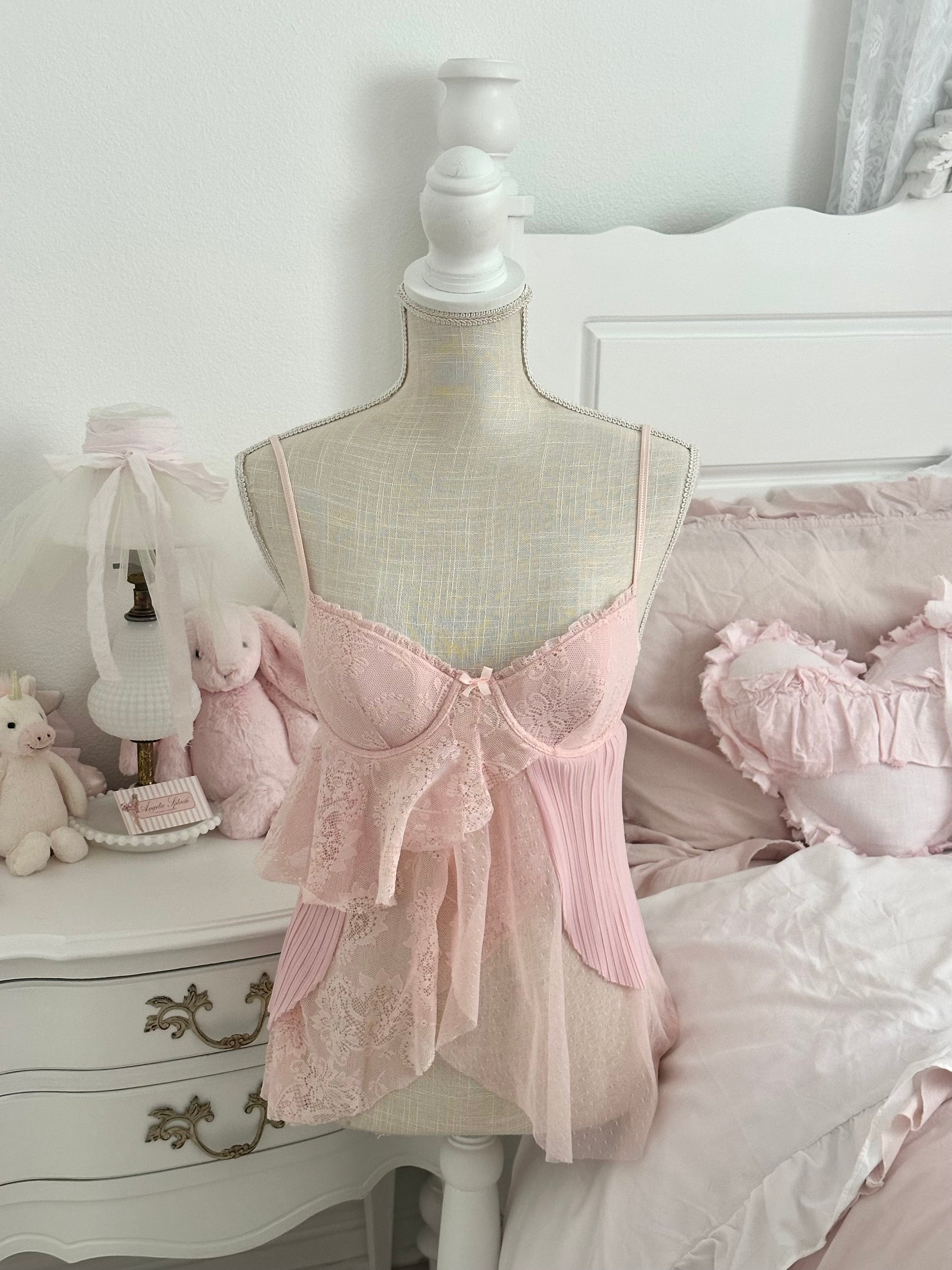 Vintage 2005 Victoria’s Secret Pink Shabby Chic Babydoll Top Size: 34B