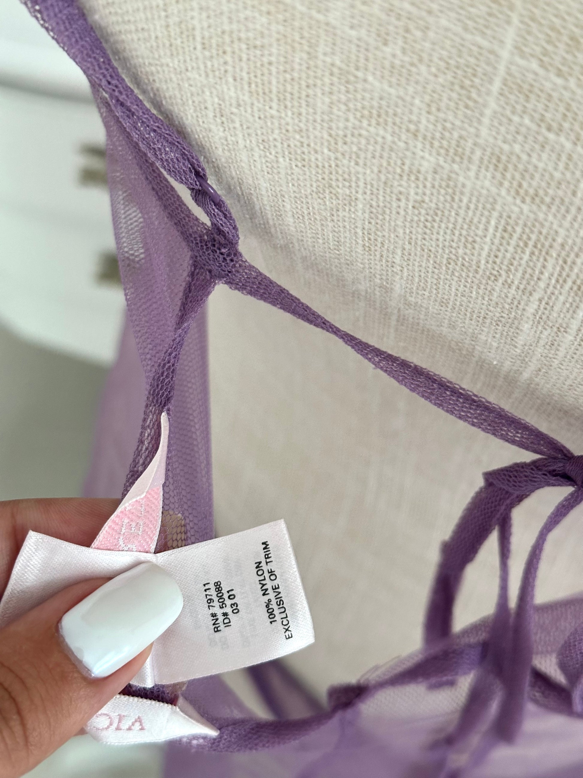 Vintage 2001 Victoria’s Secret Purple Slip Dress & Thong Set Size: S