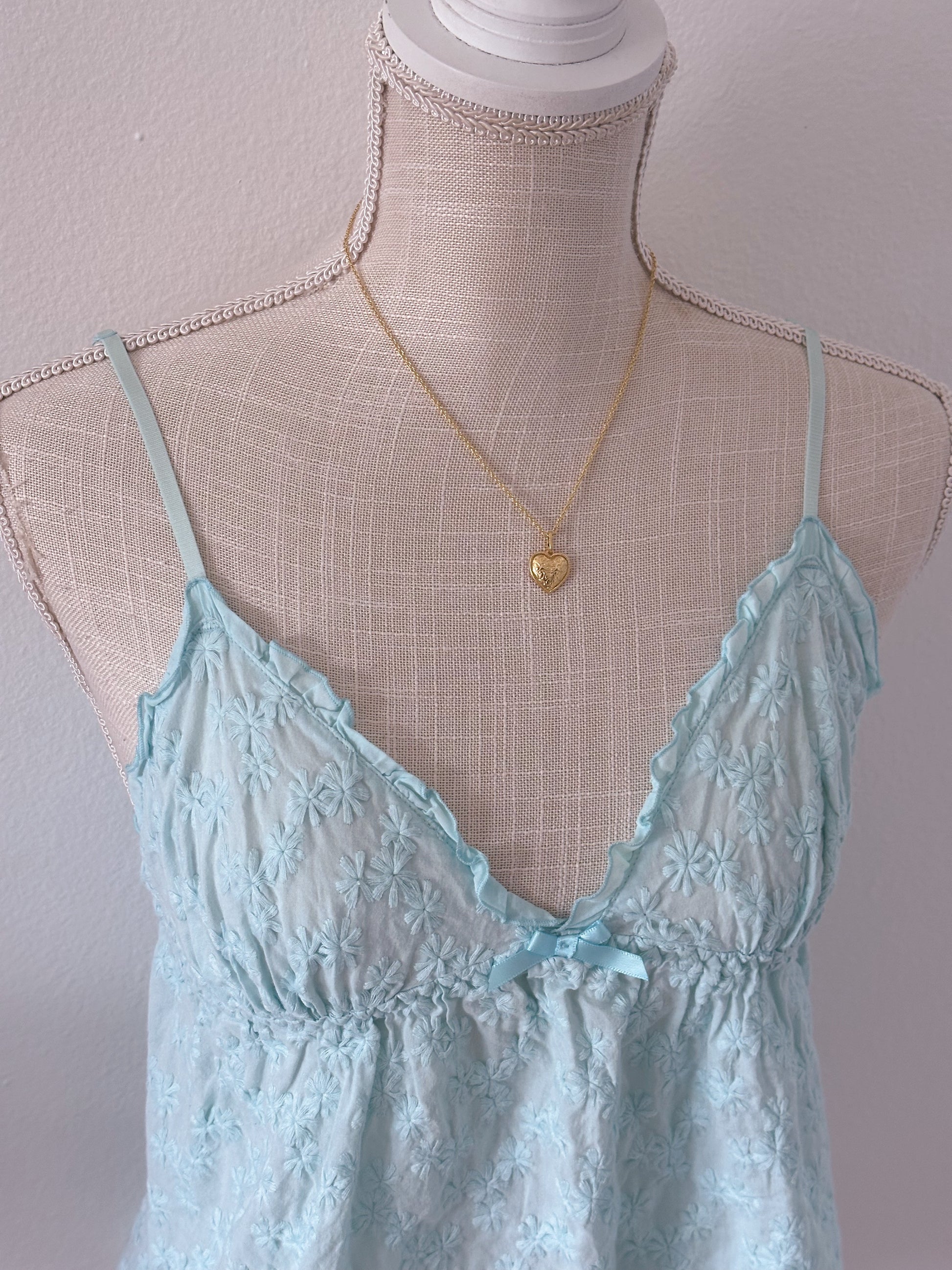 Vintage Victoria's Secret blue lace babydoll top size: xs