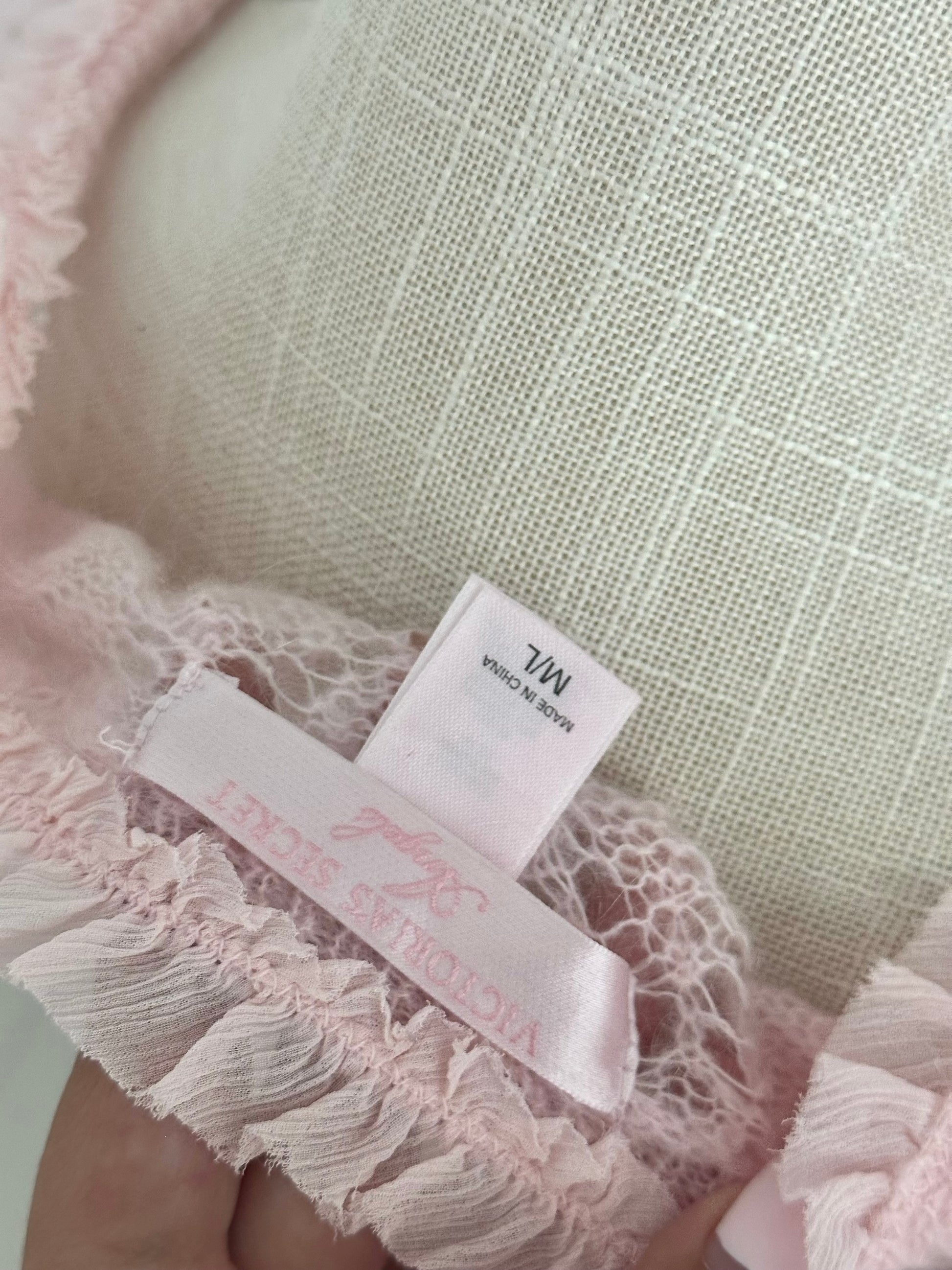 Vintage 2005 Victoria’s Secret Angels Collection Pink Sheer Cardigan Top Size: M/L