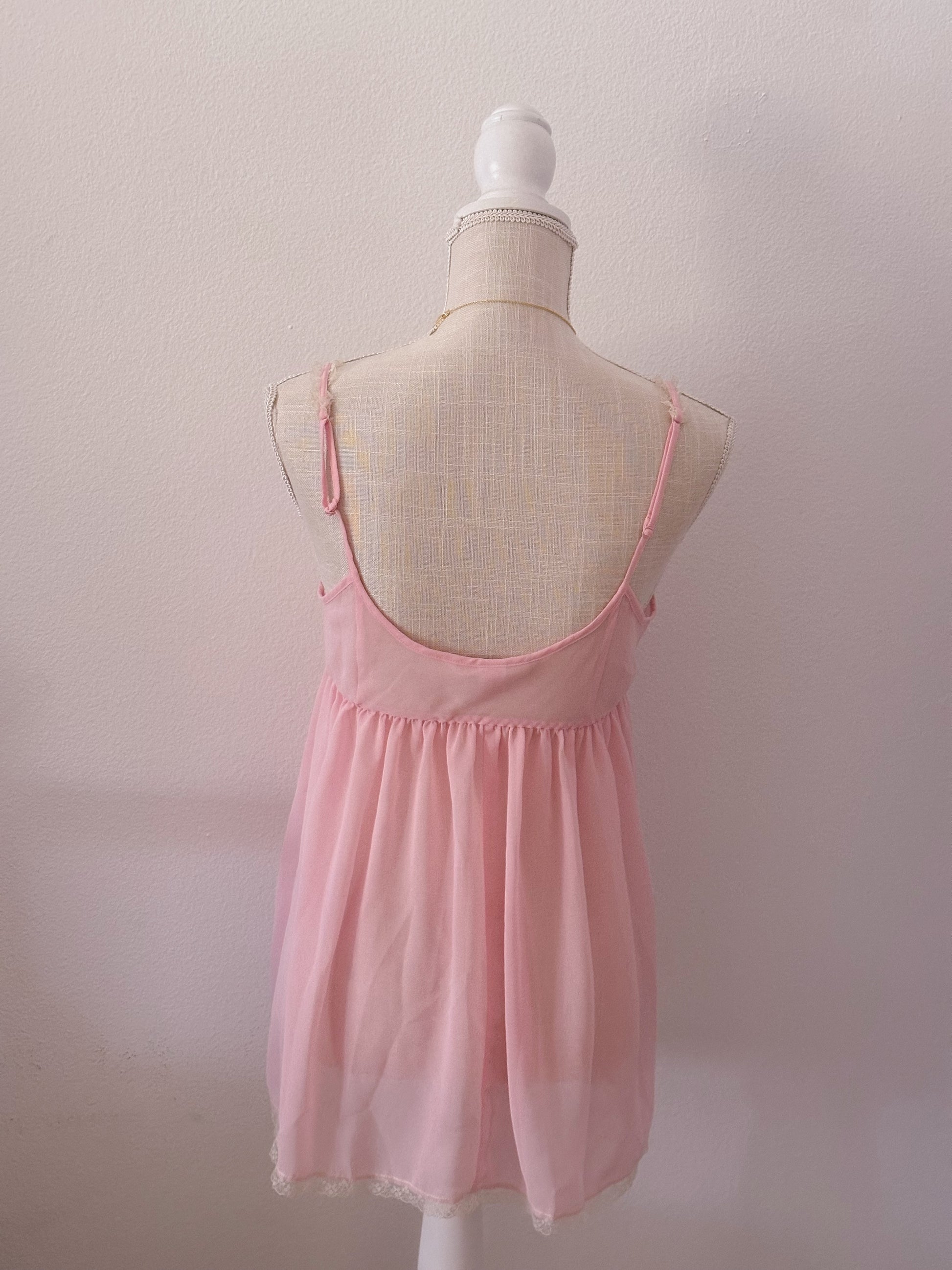 Victoria's Secret pink babydoll sheer cami top size: M