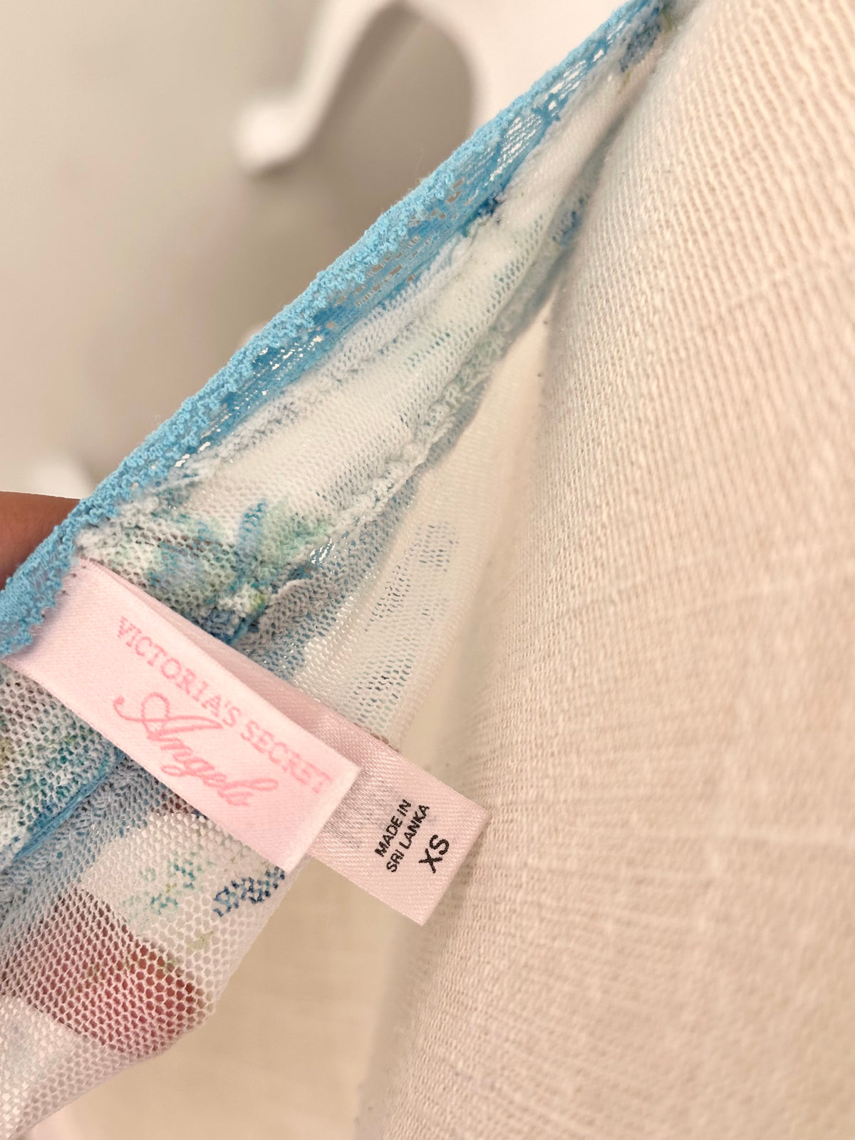 Vintage 2006 Victoria’s Secret Angels Blue Floral Sheer Cami Top Size XS