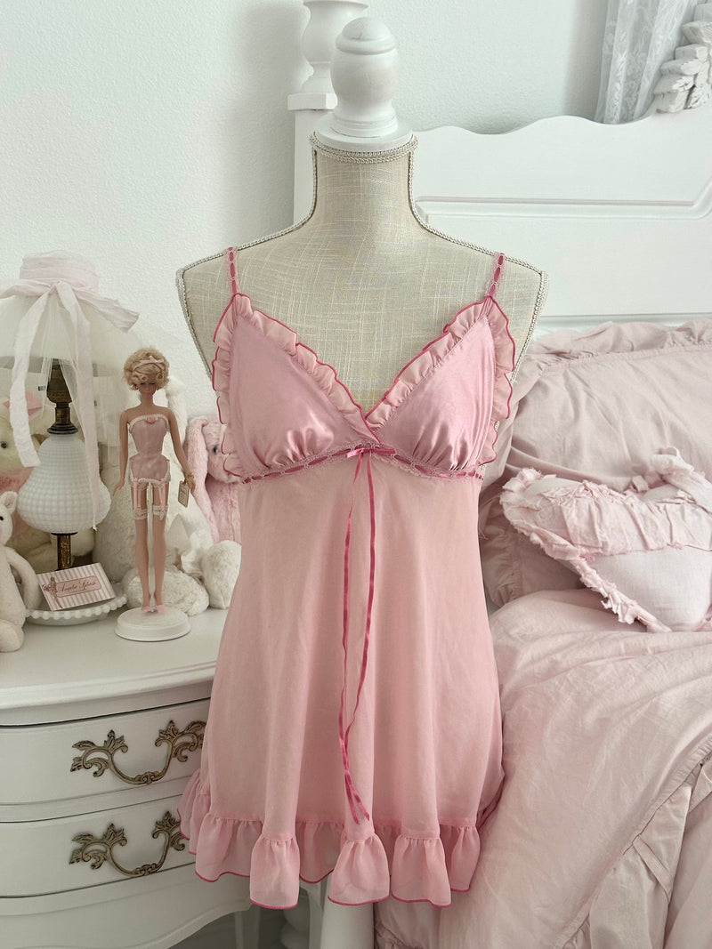 Vintage 2004 Victoria’s Secret Pink Sheer Slip Dress Size: S