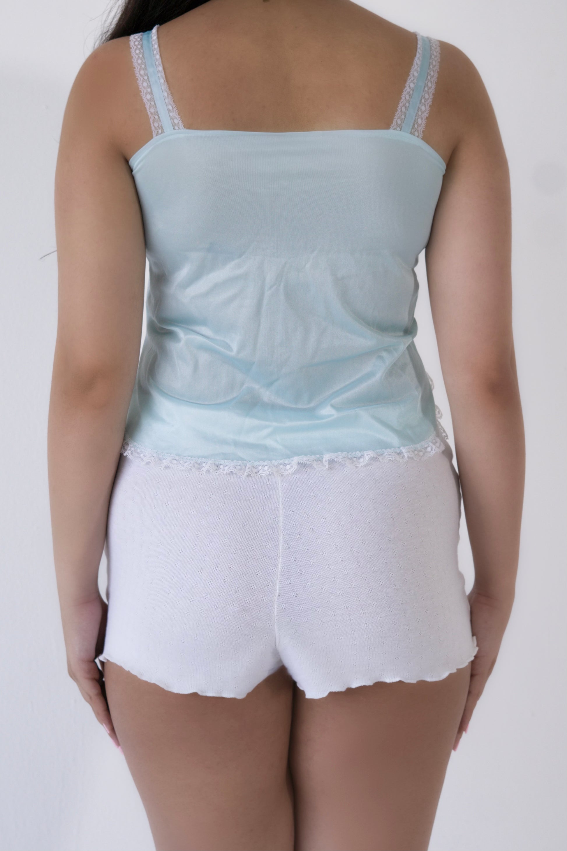 Vintage 1950s Blue Sheer Nylon Cami Top Size: XS (No Tag)